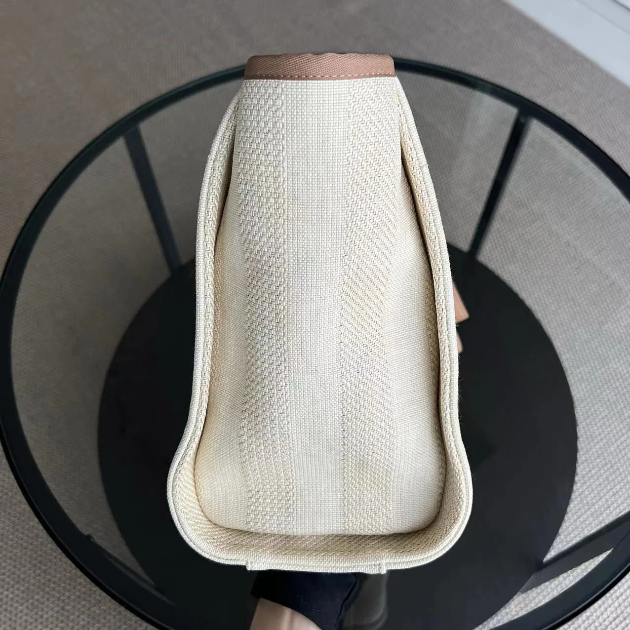 Chanel Deauville Small - Tote Yellow Canvas Silver Hardware 29