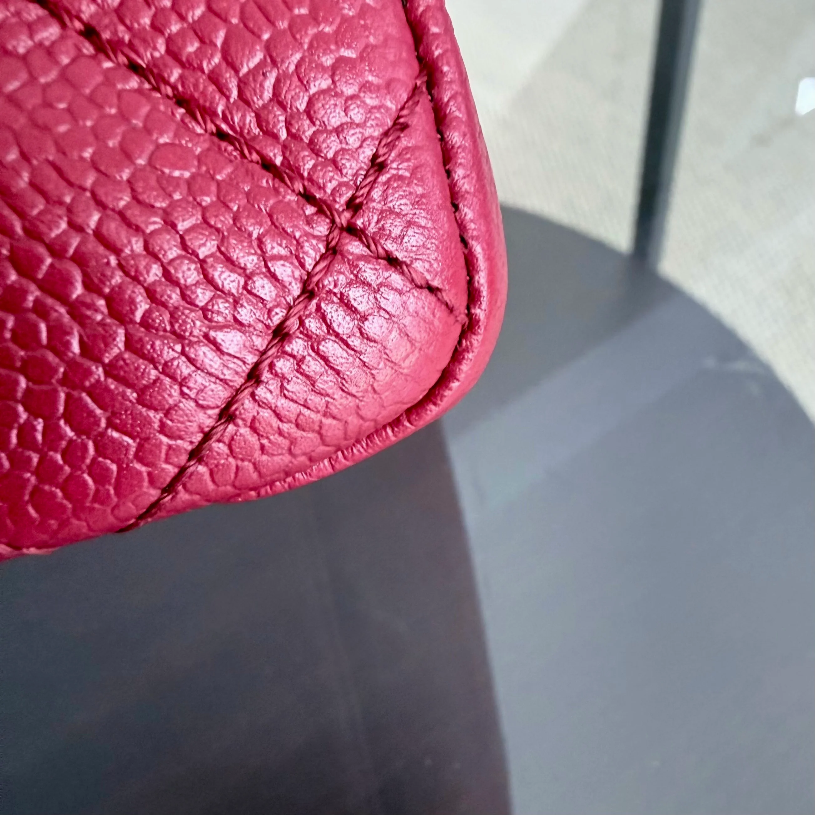 Chanel GST Grand Shopping Tote - Caviar Quilted Dark Red Silver Hardware