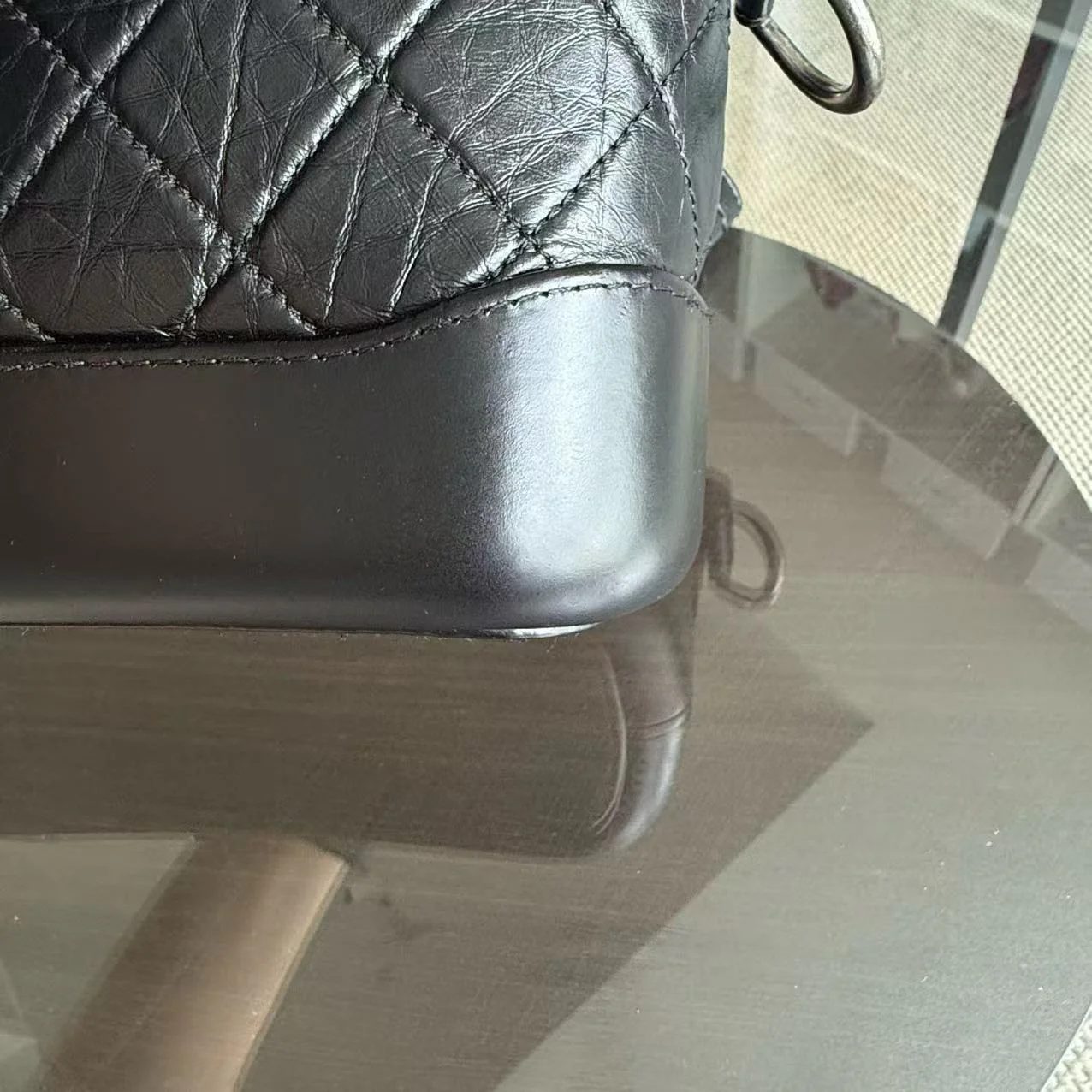 Chanel Gabrielle Small - Quilted Calfskin Black Two-tone Gold Hardware Series 27