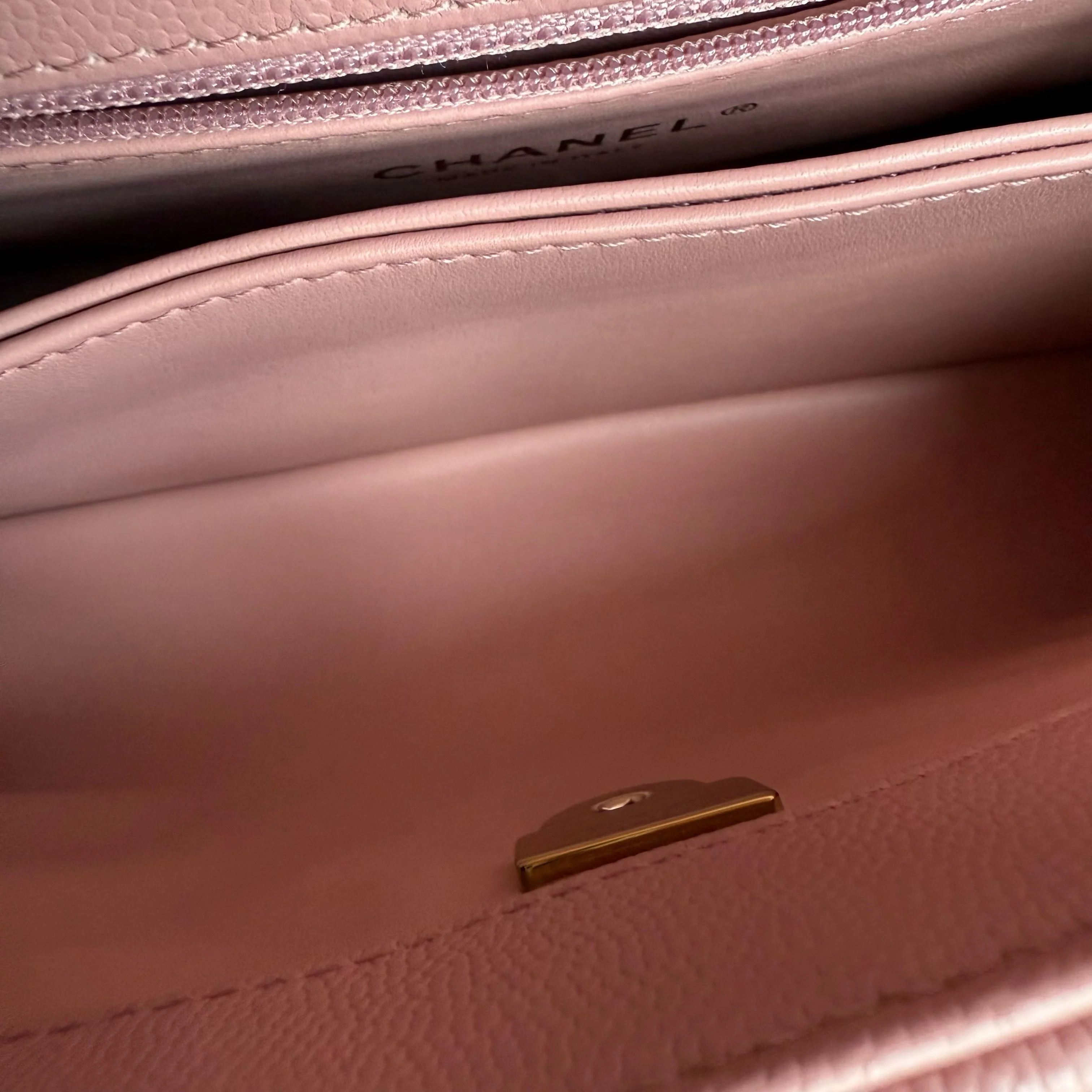 Chanel Coco Handle Small Microchip - Caviar Quilted Light Pink Gold Hardware