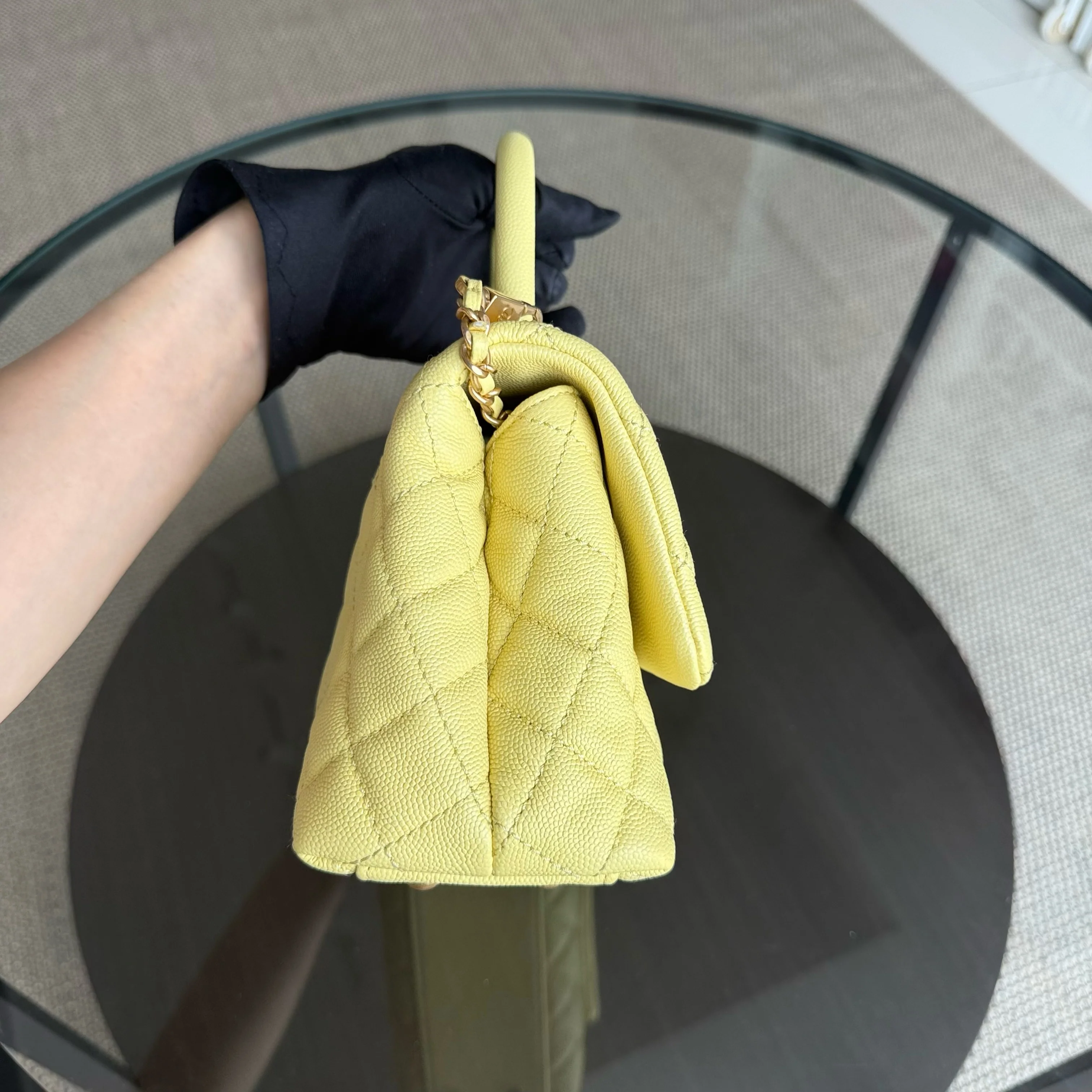 Chanel Coco Handle Small - Caviar Quilted Yellow Gold Hardware Series 24