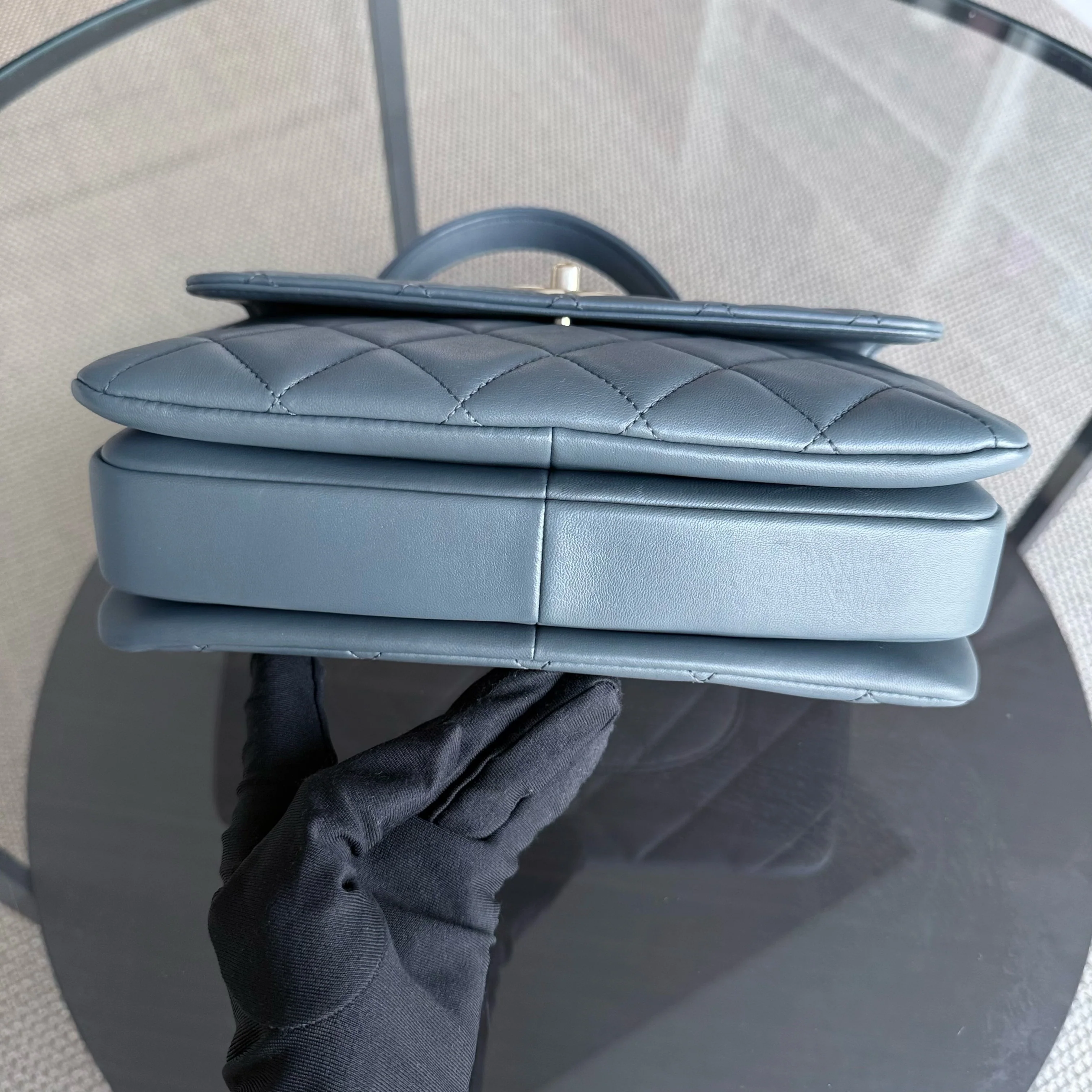 Chanel Trendy CC Small - Quilted Lambskin Haze Blue Gold Hardware Series 26