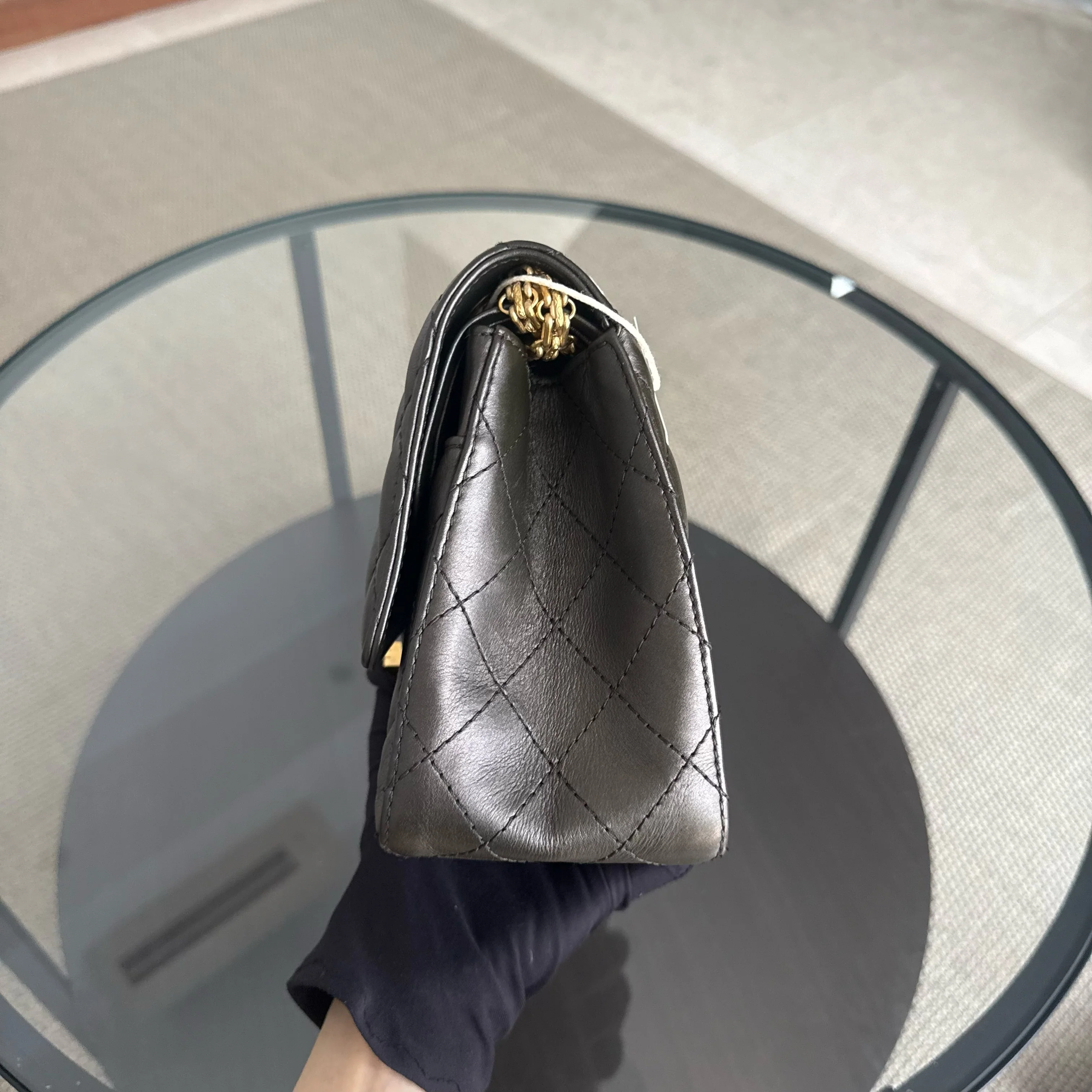 Chanel 2.55 Reissue 226 - Quilted Aged Calfskin Dark Grey Bronze Gold Hardware