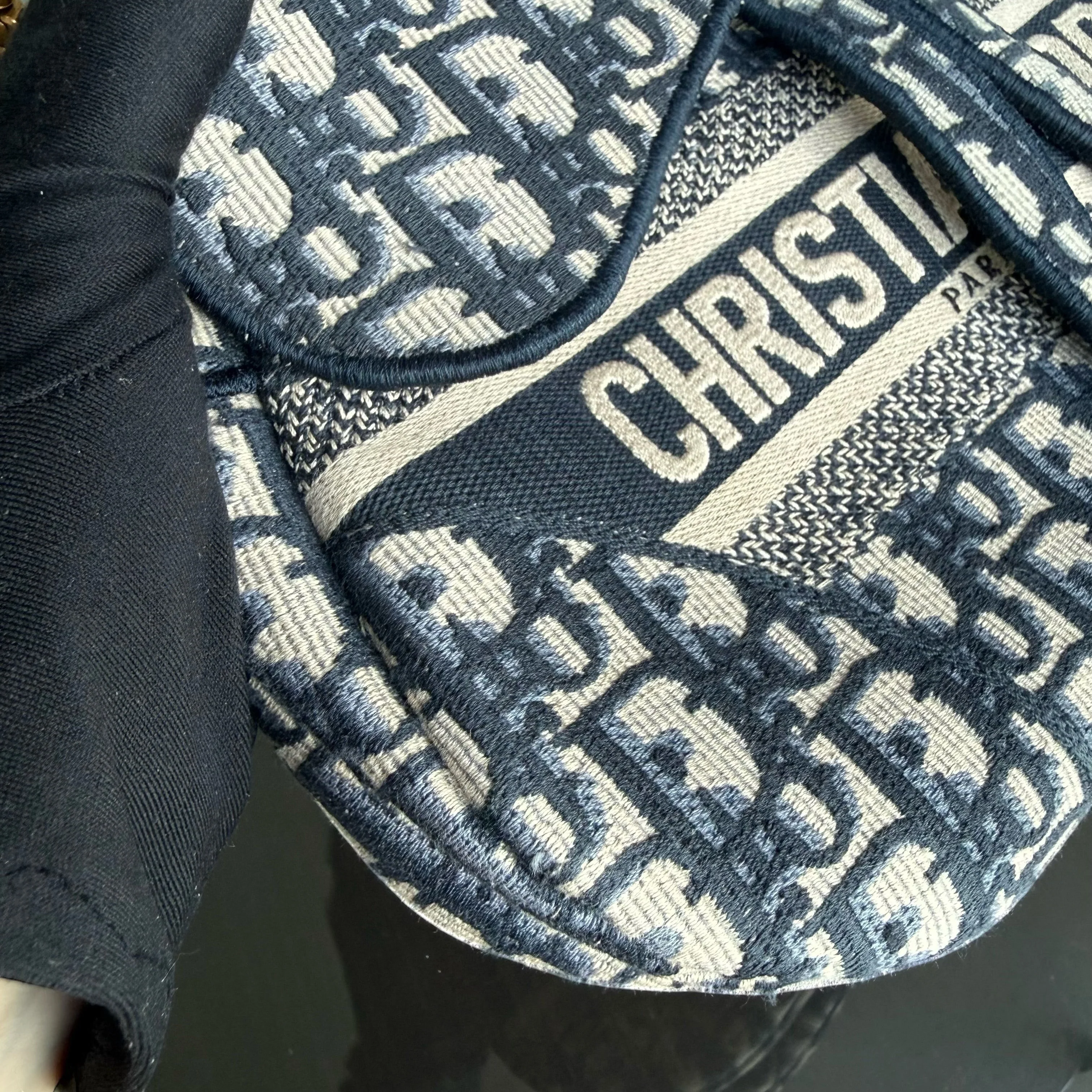 Dior Saddle Medium - Oblique Canvas Monogram Dark Blue Gold Hardware