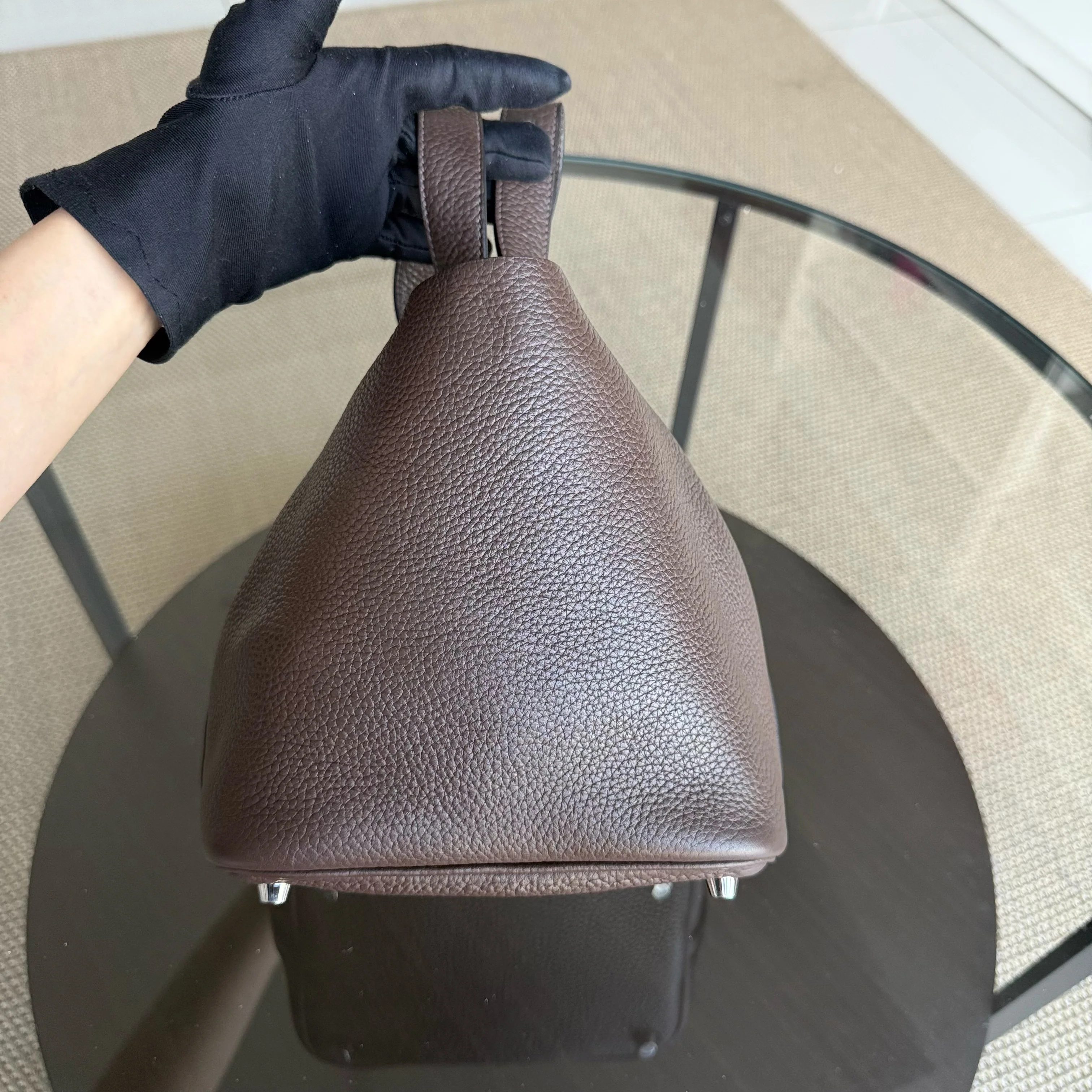 Hermes Picotin 18 - TC Clemence Leather Palladium Silver Hardware Stamp Square P