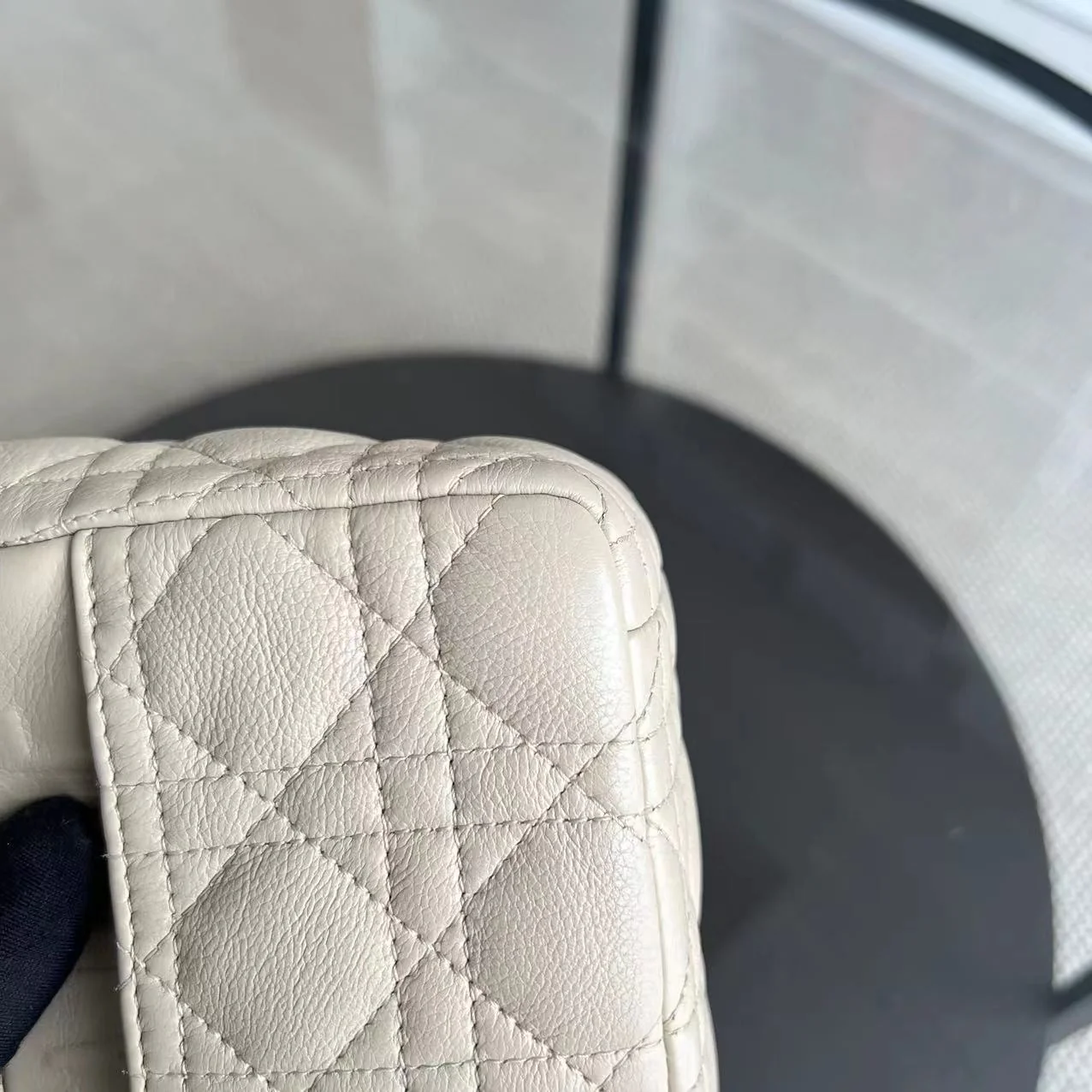 Dior Caro Small - Cannage Grained Calfskin Beige Golden Hardware