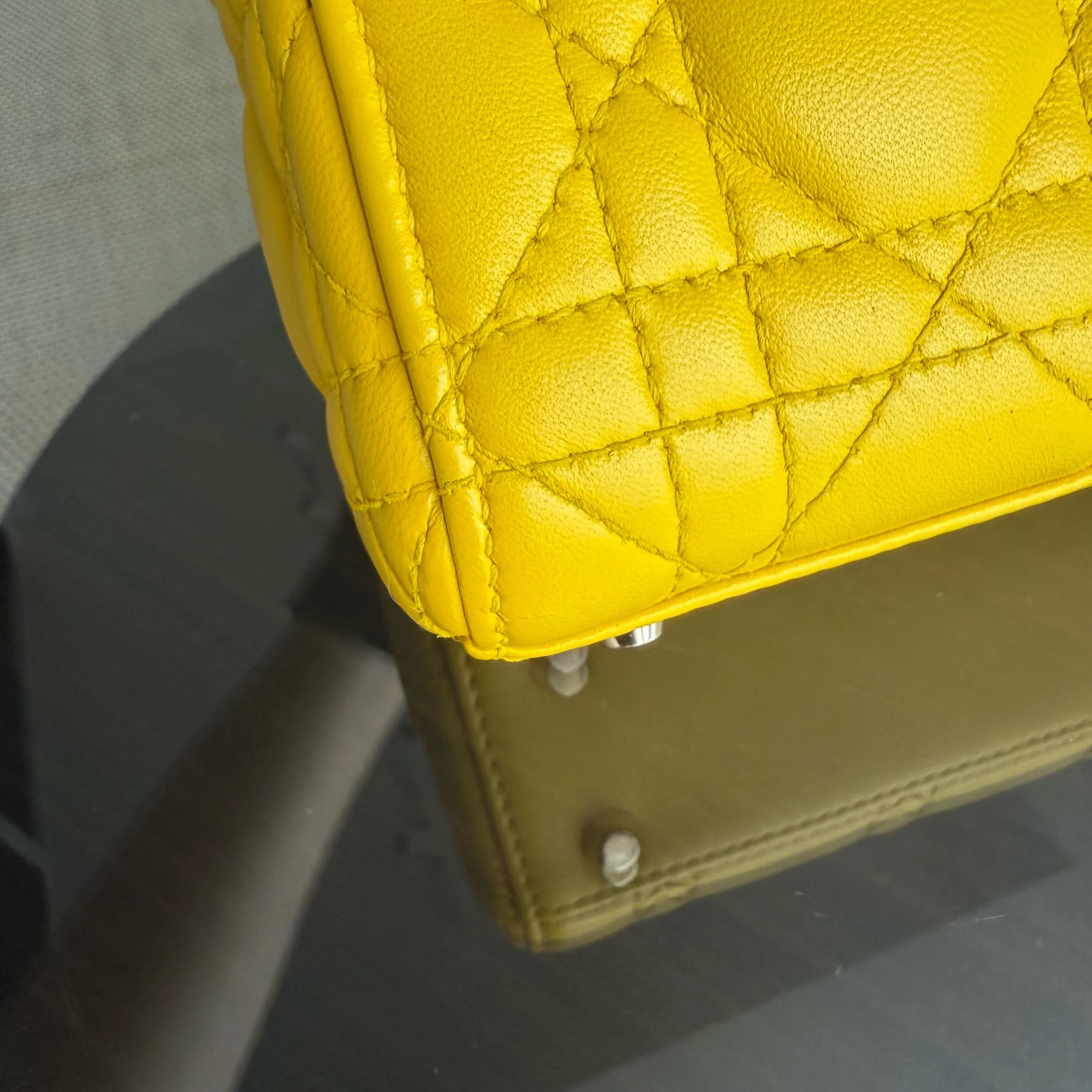 Dior Lady Mini - Cannage Lambskin Yellow Gold Hardware Adjustable Strap