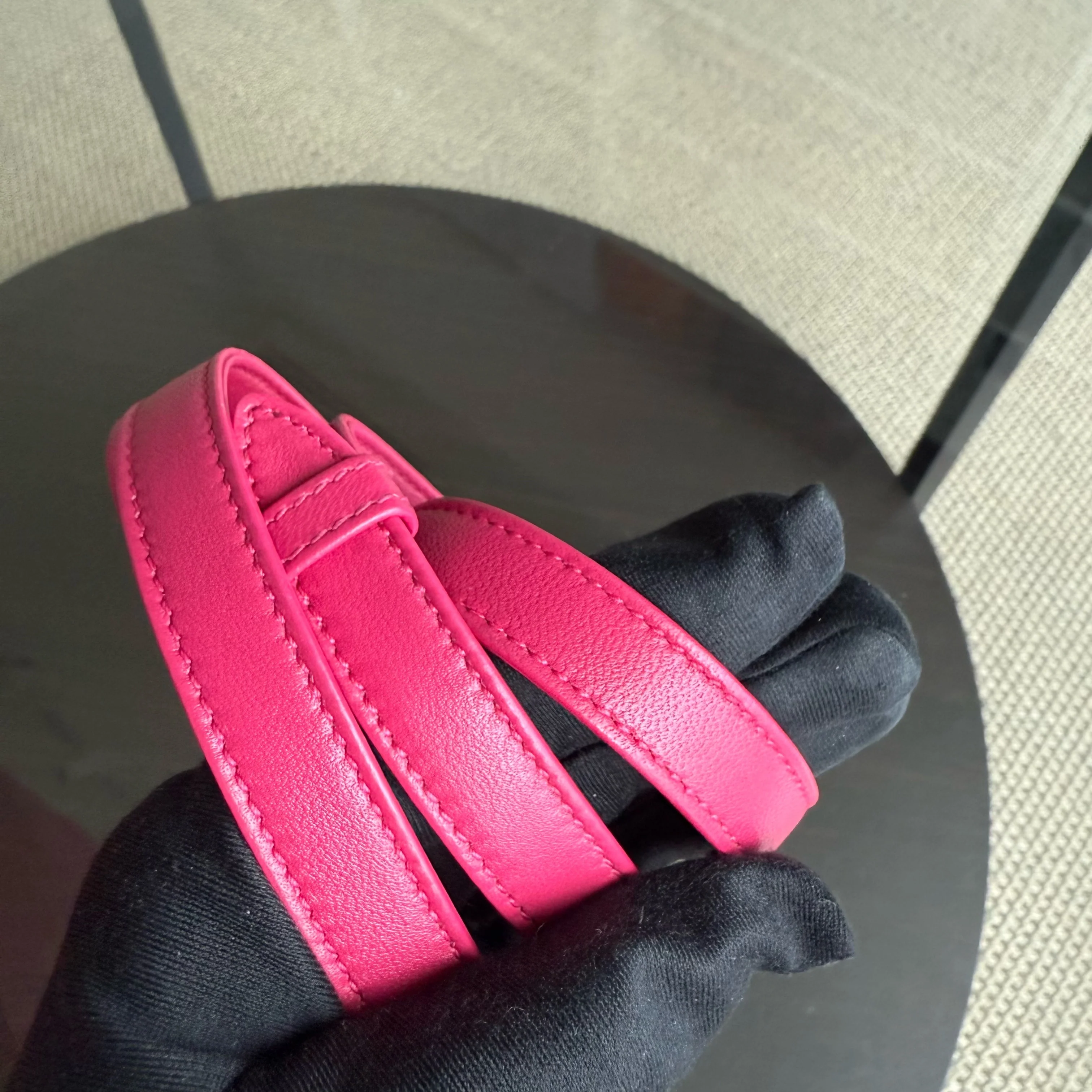 Dior Lady Mini - Cannage Lambskin Hot Pink Gold Hardware Adjustable Strap