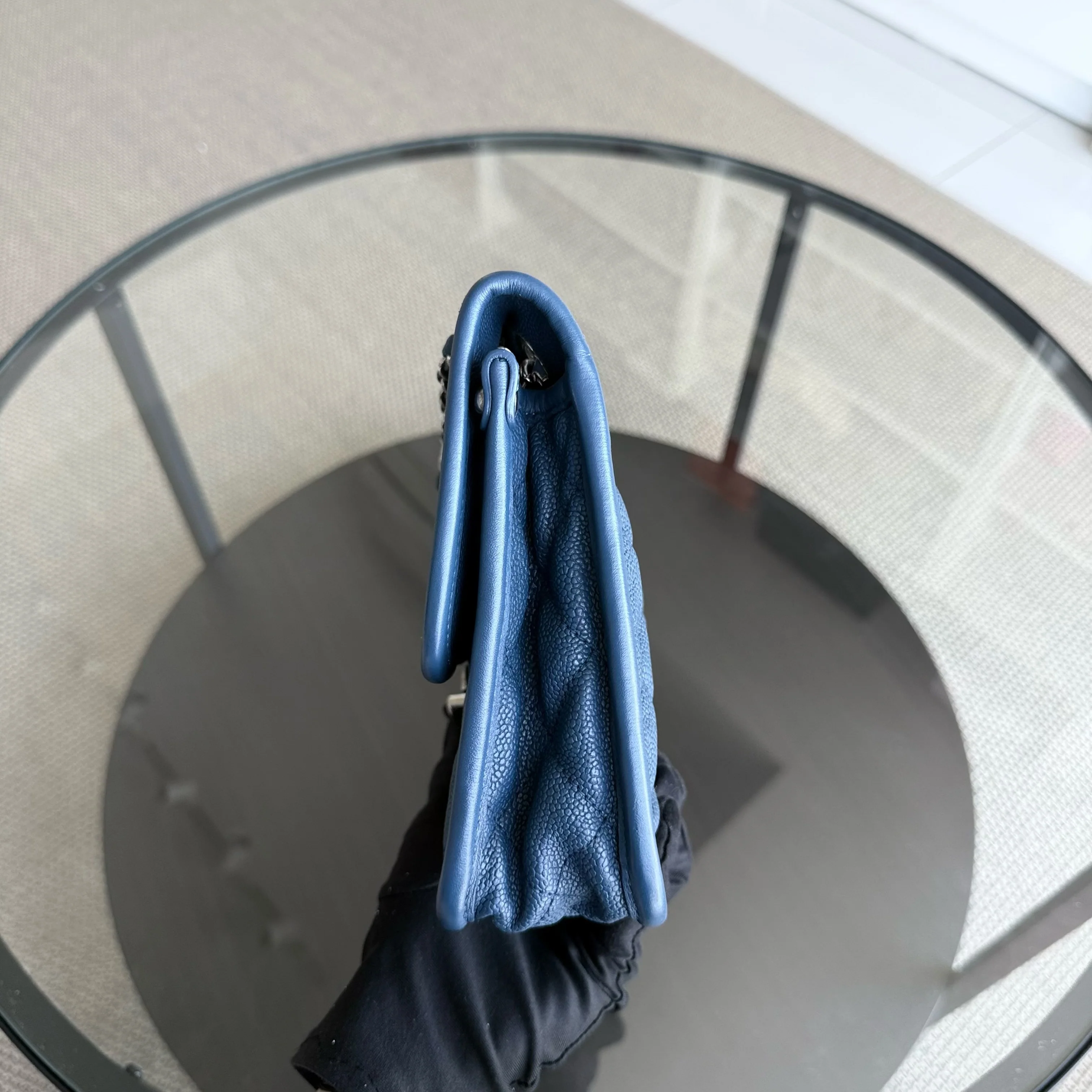 Chanel French Riviera - Caviar Quilted Grained Calfskin Blue Silver Hardware Series 15