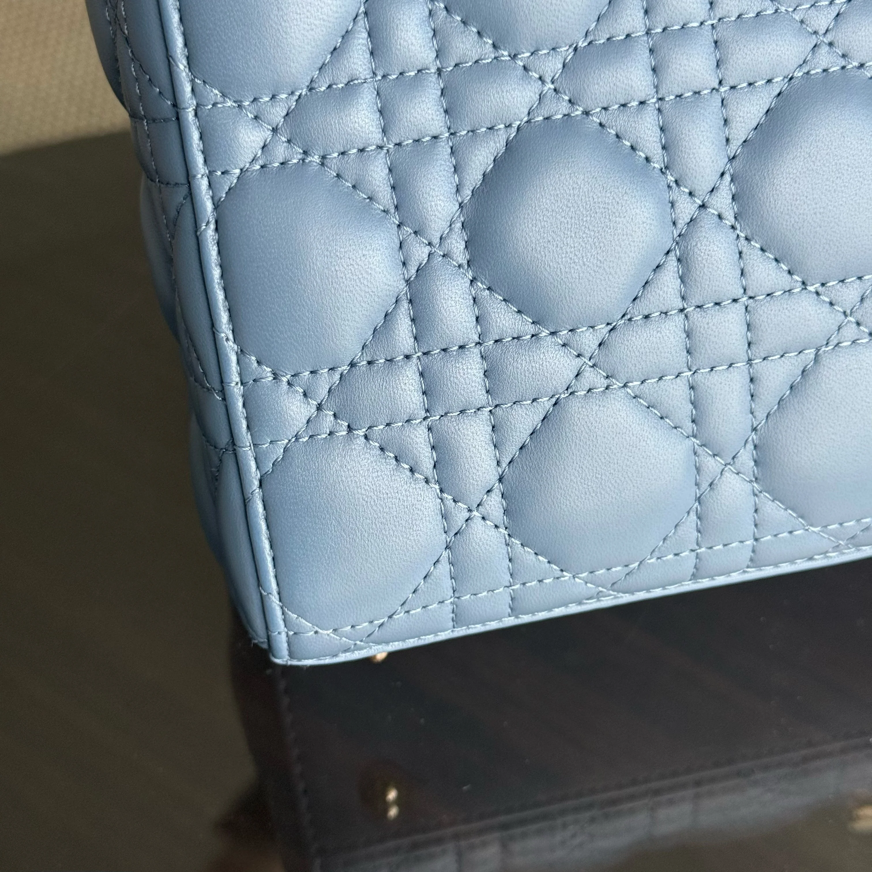 Dior Lady Small ABC Flap - Cannage Lambskin Blue Gold Hardware MyABC