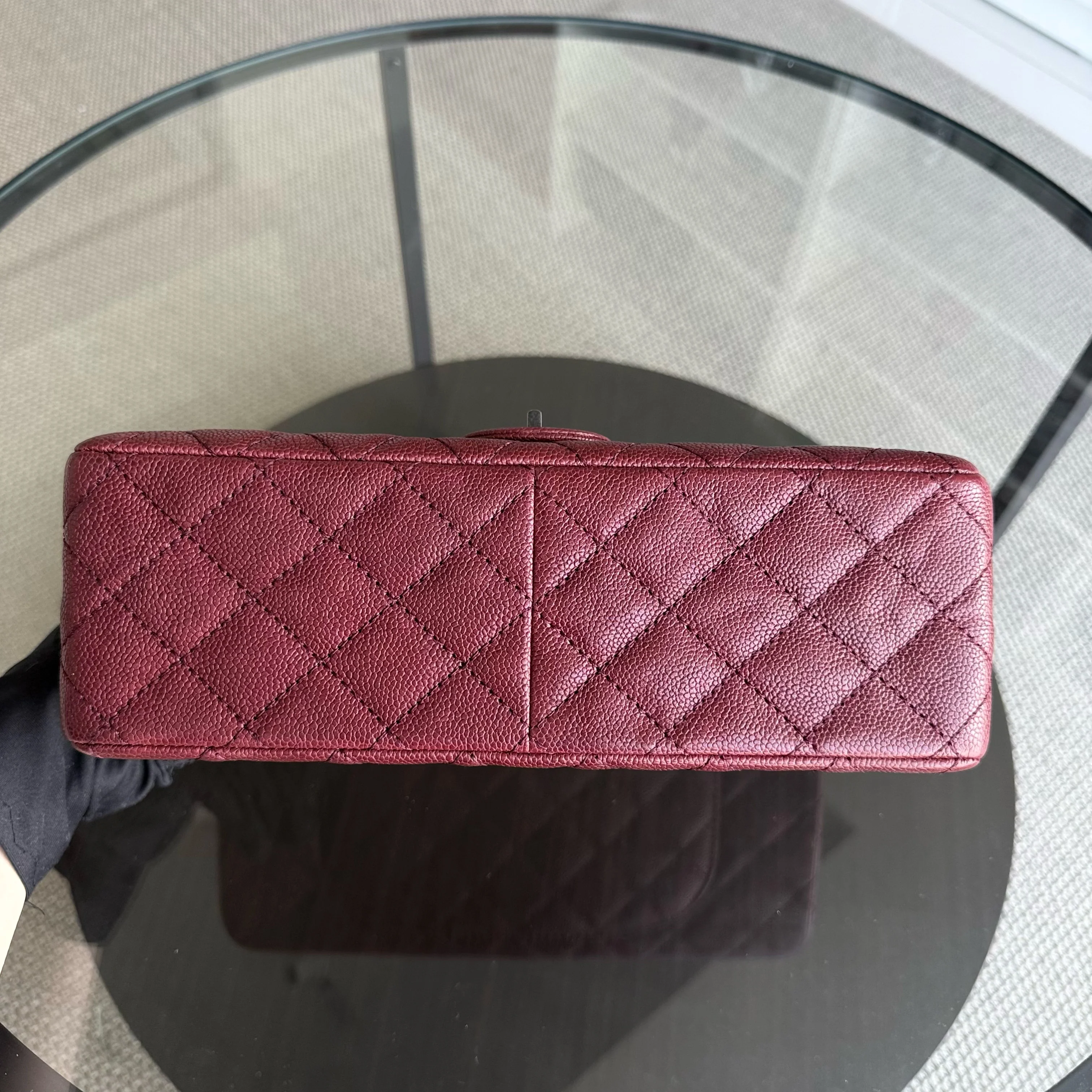 Chanel 2.55 Reissue 226 Medium - Caviar 28CM Quilted Dark Red Burgundy Ruthenium Silver Hardware Series 14