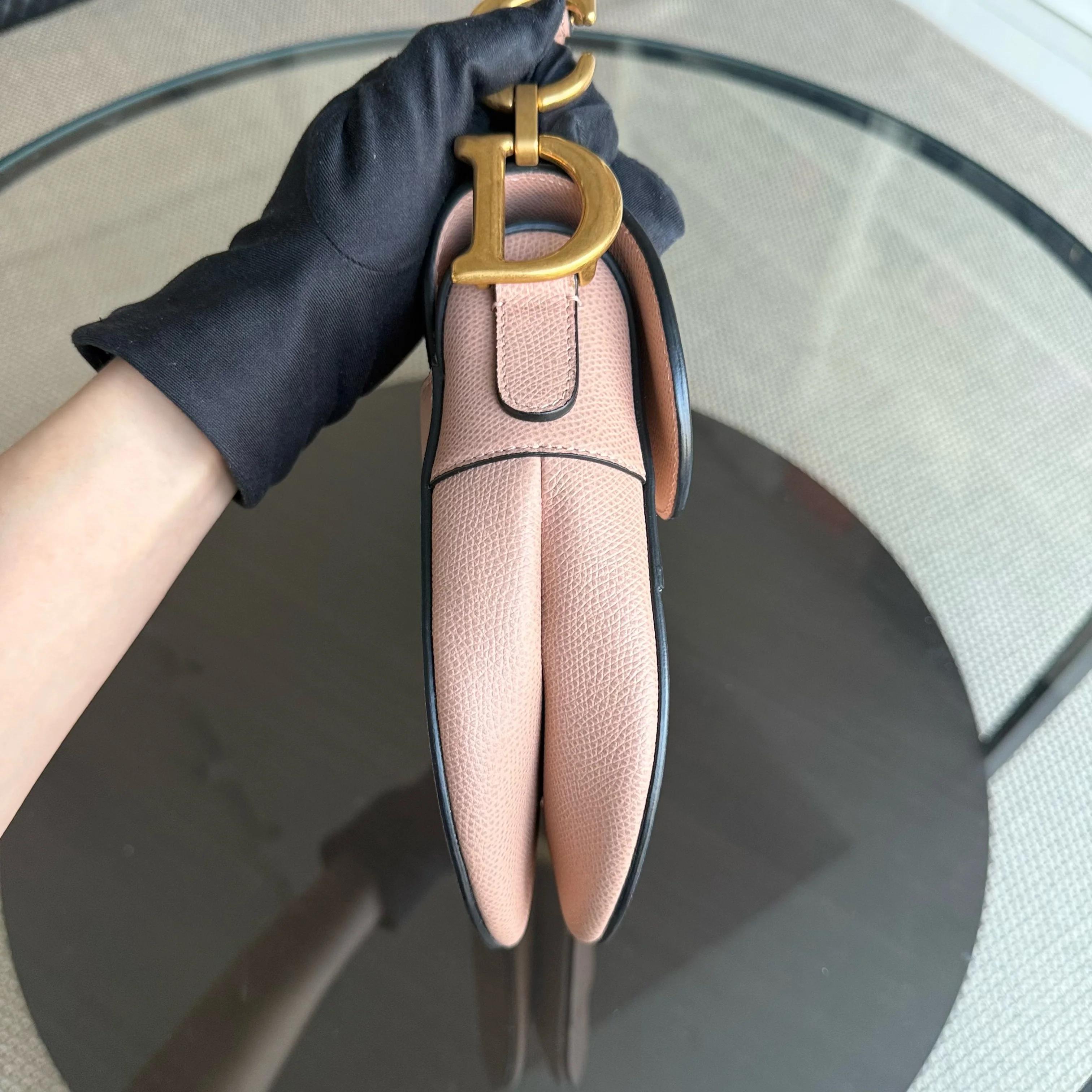 Dior Saddle Medium - Grained Calfskin Nude Pink Blush Gold Hardware