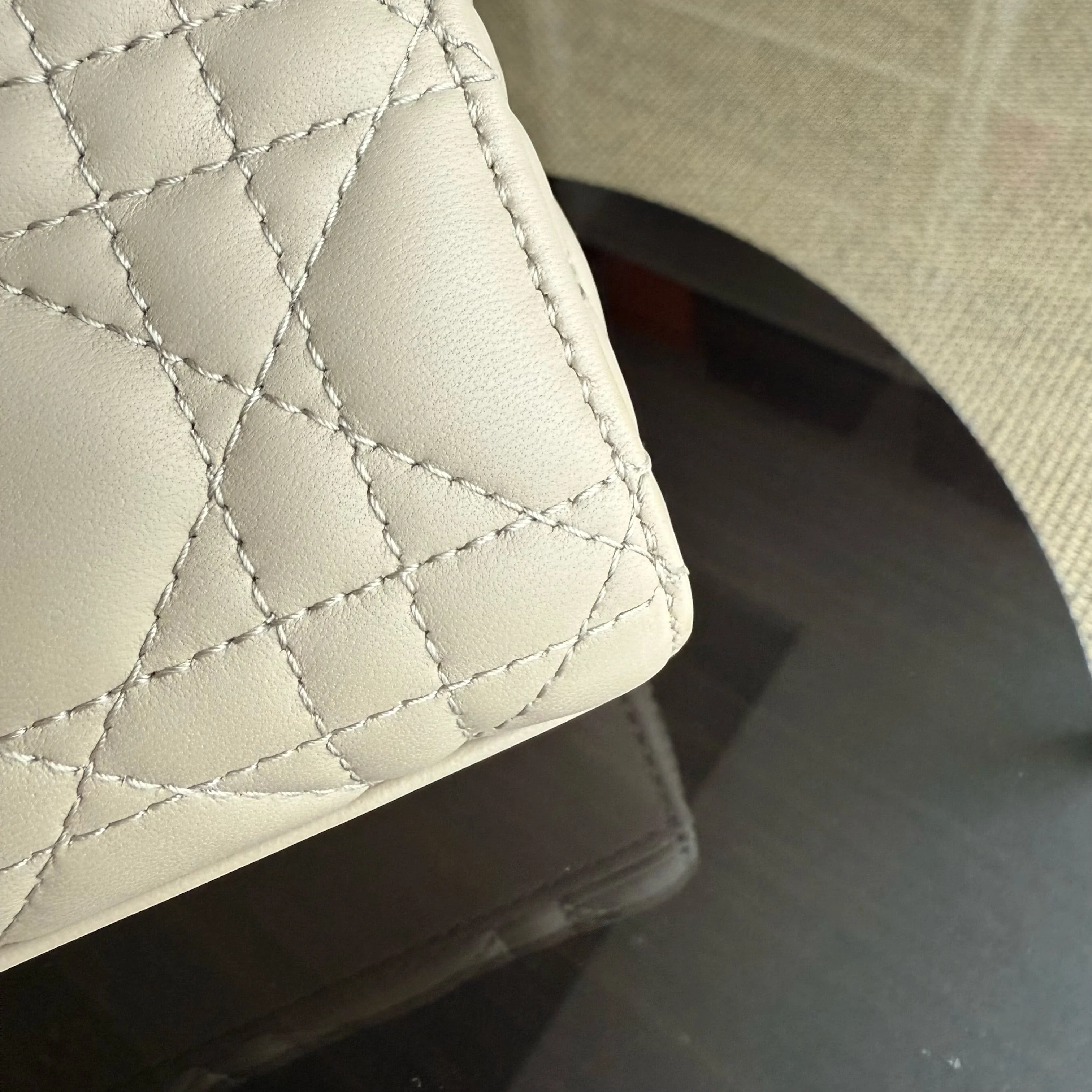 Dior D-Joy Medium Cannage Lambskin Beige Golden Hardware Shoulder Bag