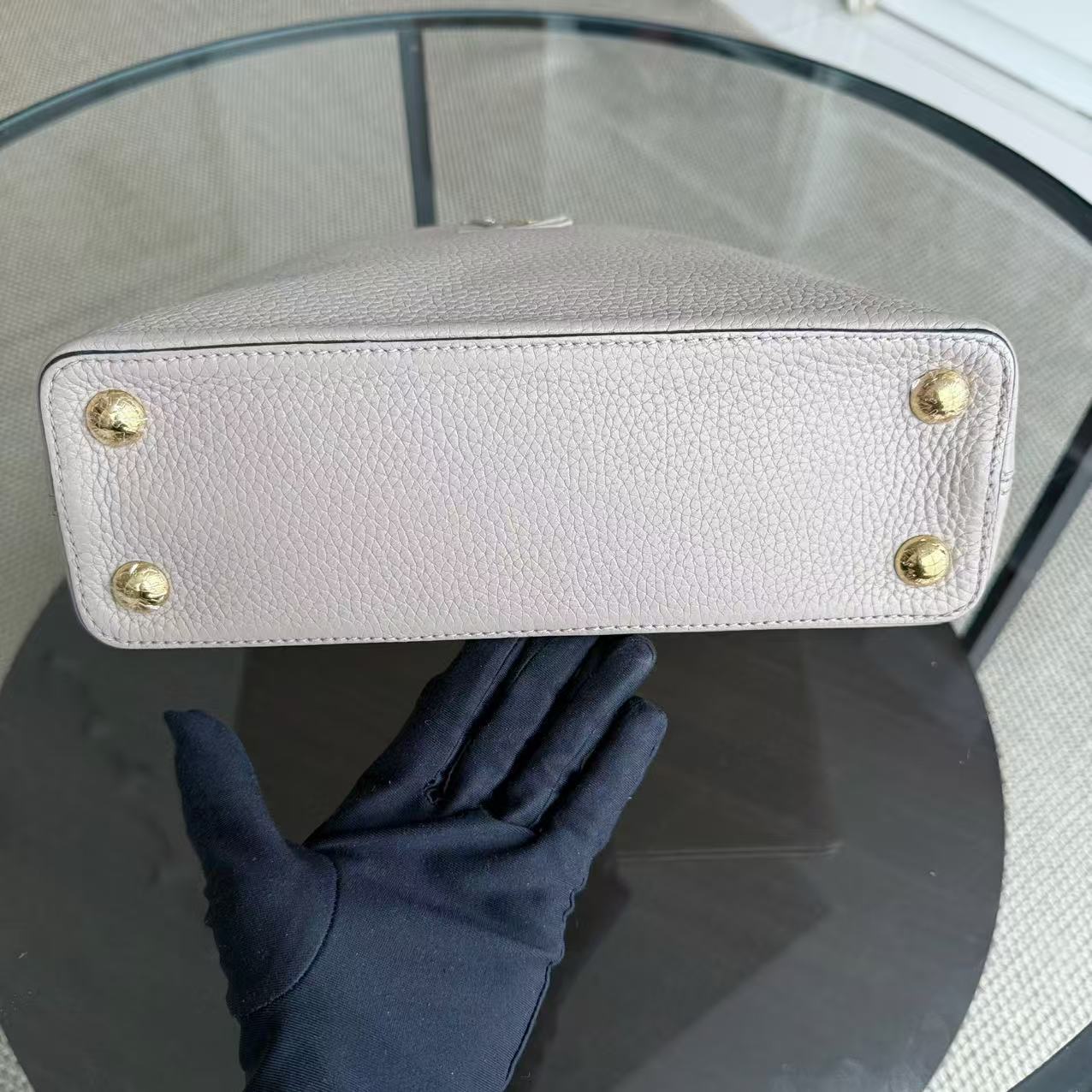 Louis Vuitton Capucines BB - Taurillon Grained Calfskin Light Beige Gold Hardware