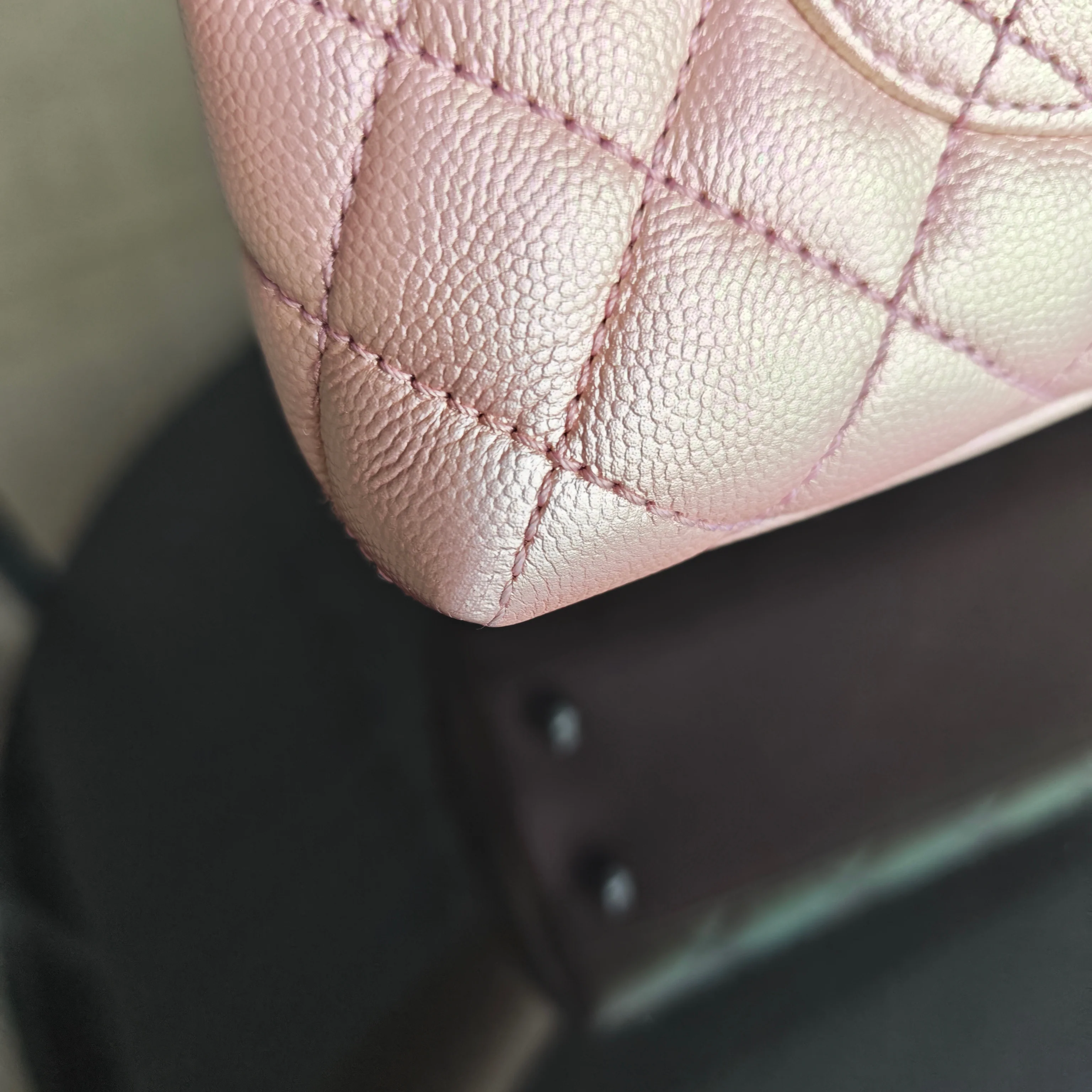 Chanel Coco Handle Small - Caviar Quilted Irridescent Pink Gold Hardware Microchip