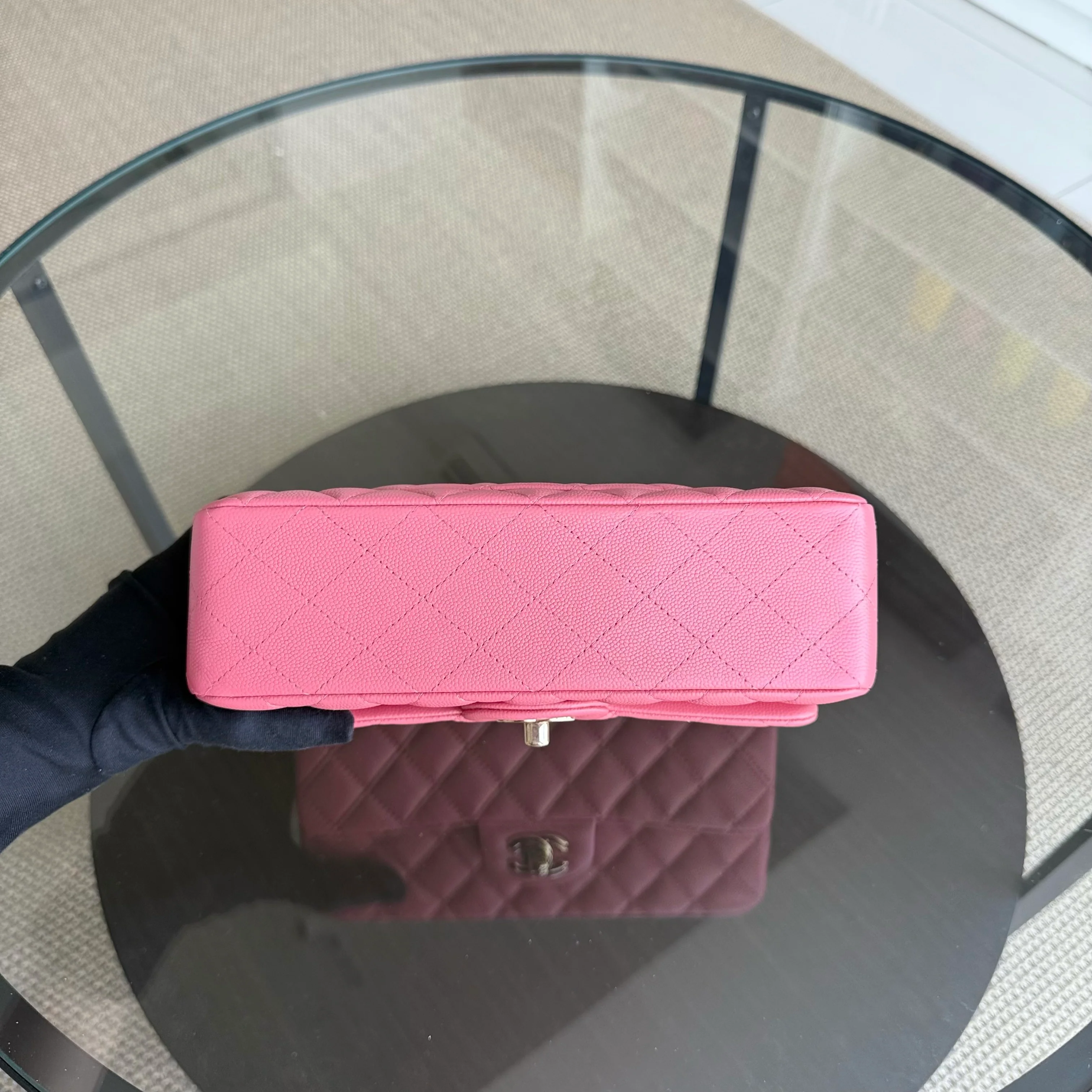 Chanel Classic Flap Small - Caviar 23CM Quilted Grained Calfskin Pink Gold Hardware Series 28