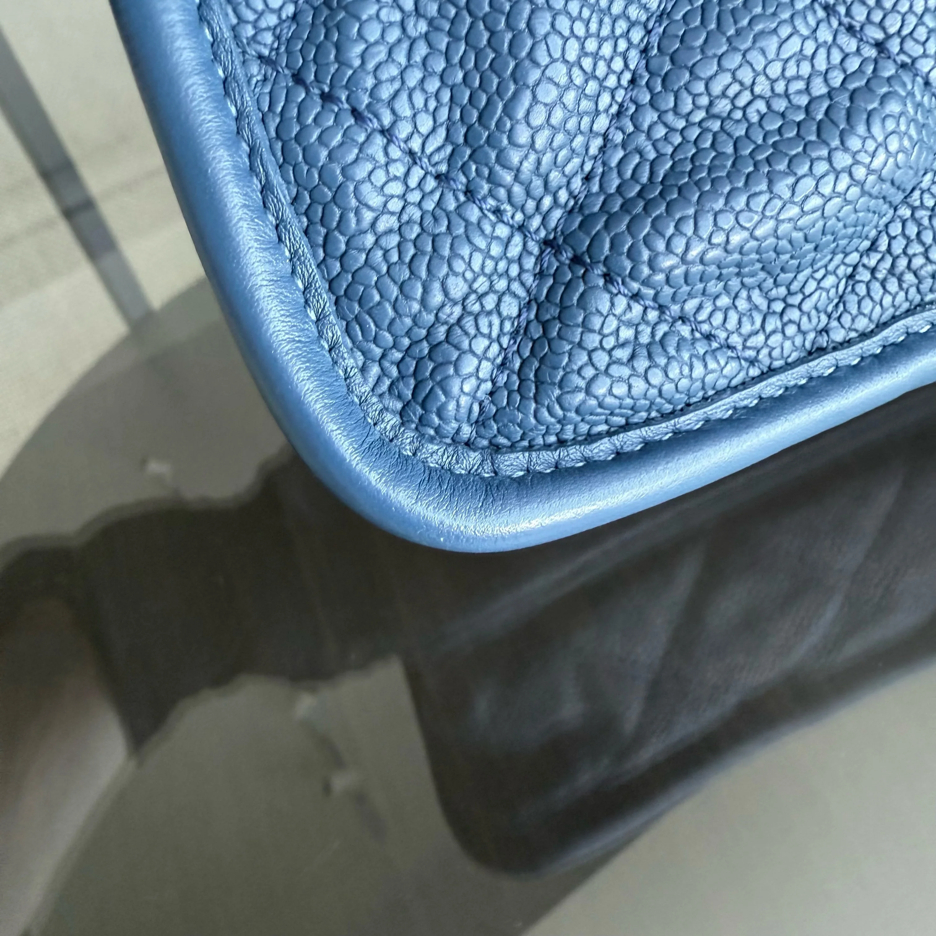 Chanel French Riviera - Caviar Quilted Grained Calfskin Blue Silver Hardware Series 15