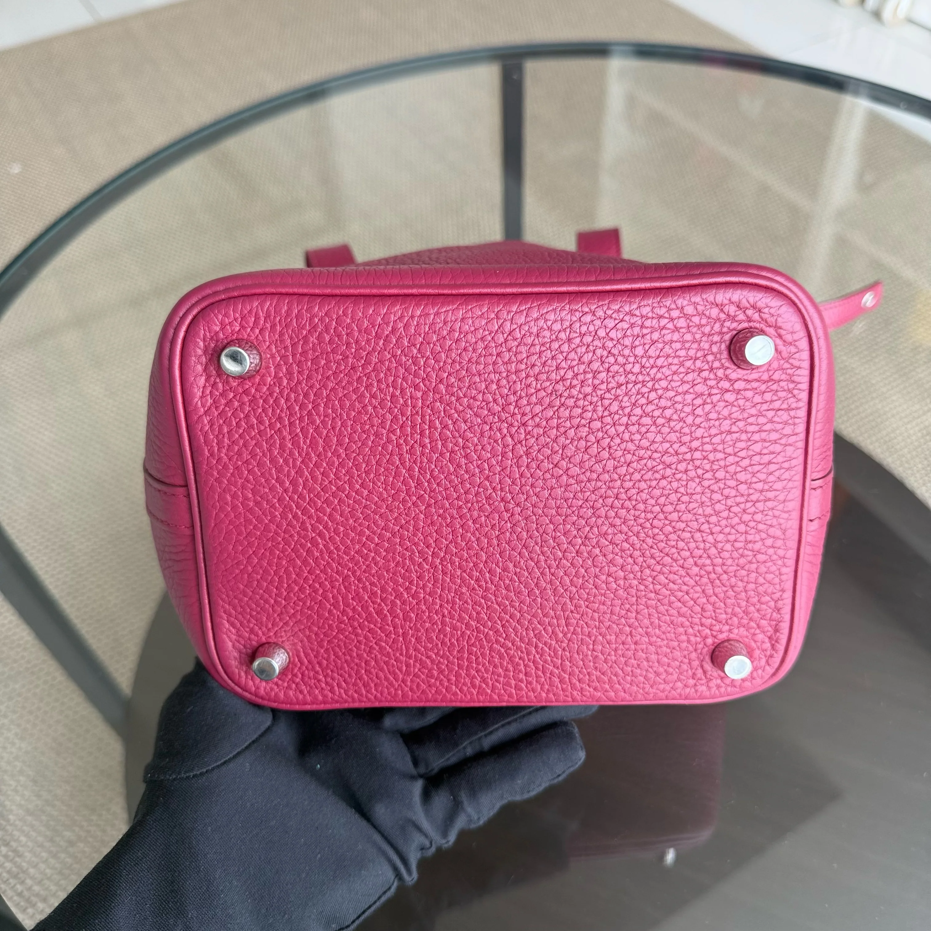 Hermes Picotin 18 - TC Clemence Leather Burgundy Silver Hardware