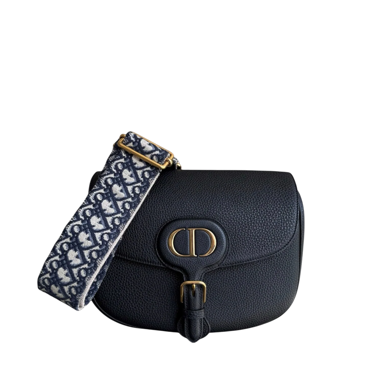 Dior Bobby Large - Caviar Black Golden Hardware With Strap