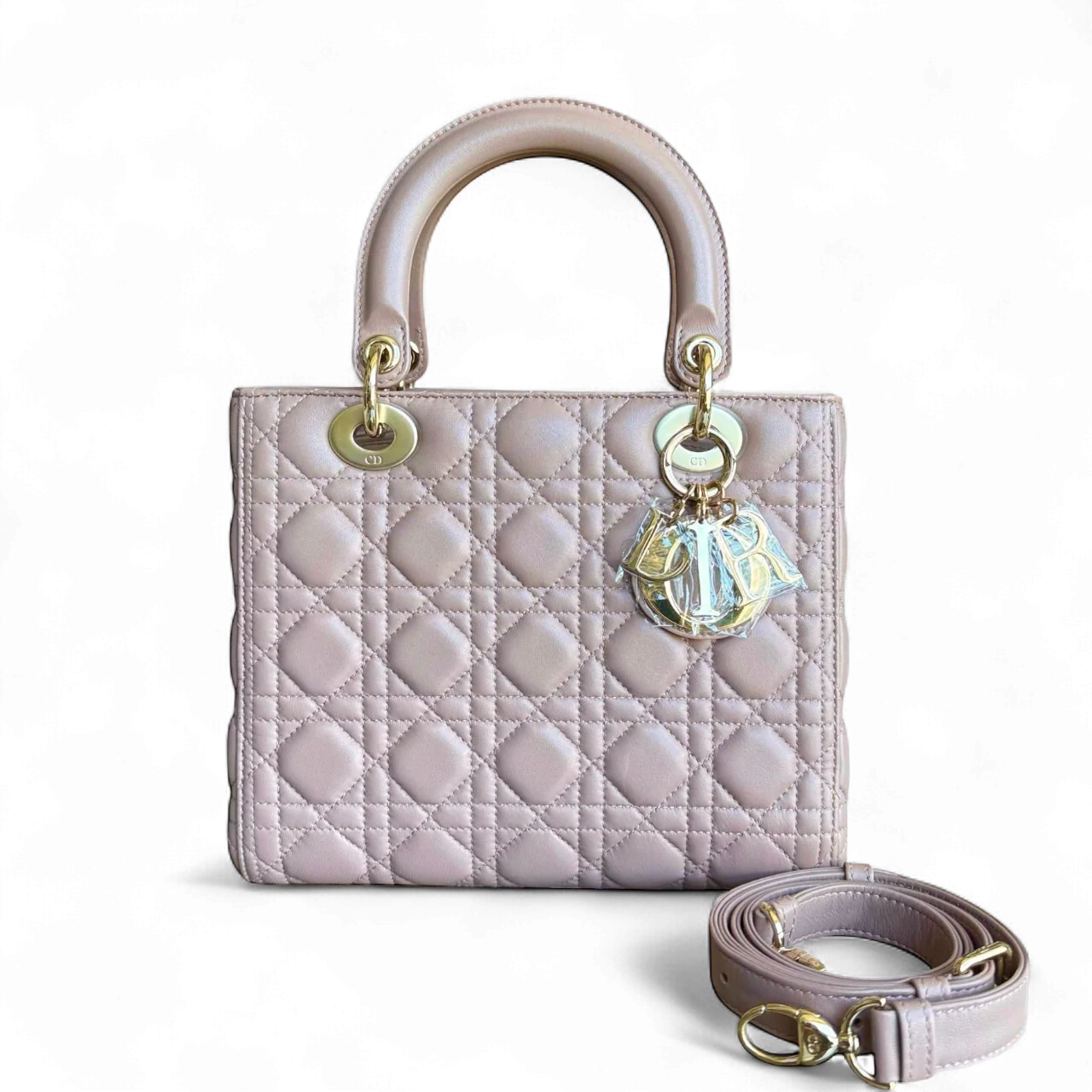 Dior Lady Medium - Canange Lambskin Blush Gold Hardware