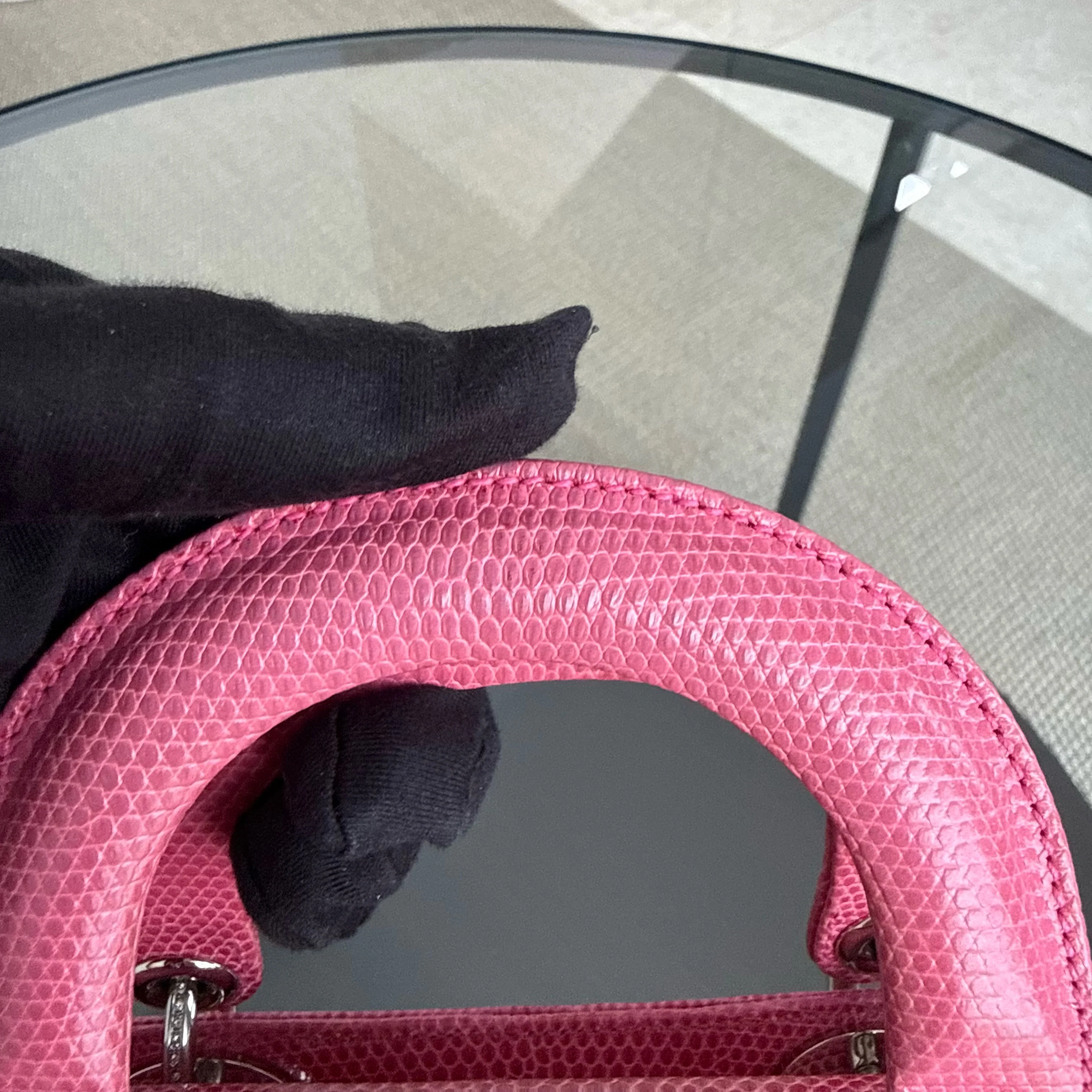 Dior Lady Mini - Exotic Lizard Limited Edition Swarovski Crystal Silver Hardware