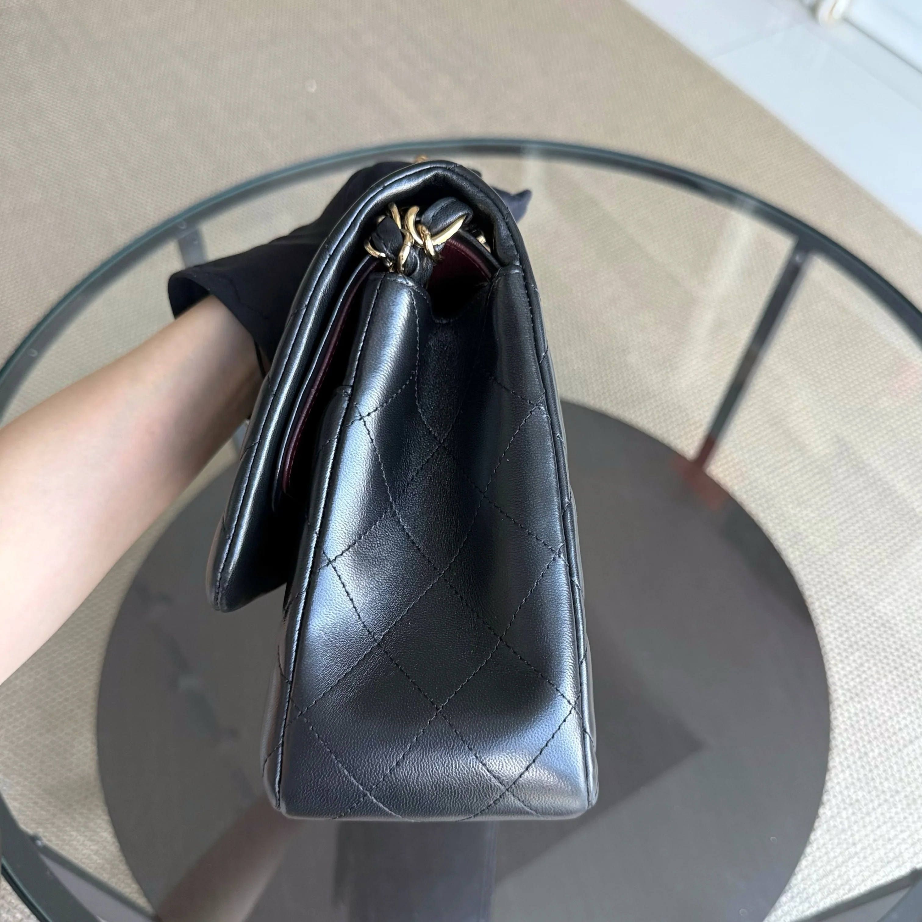 Chanel Classic Flap Jumbo - Double Flap 30CM Lambskin Quilted Black Gold Hardware Series 17