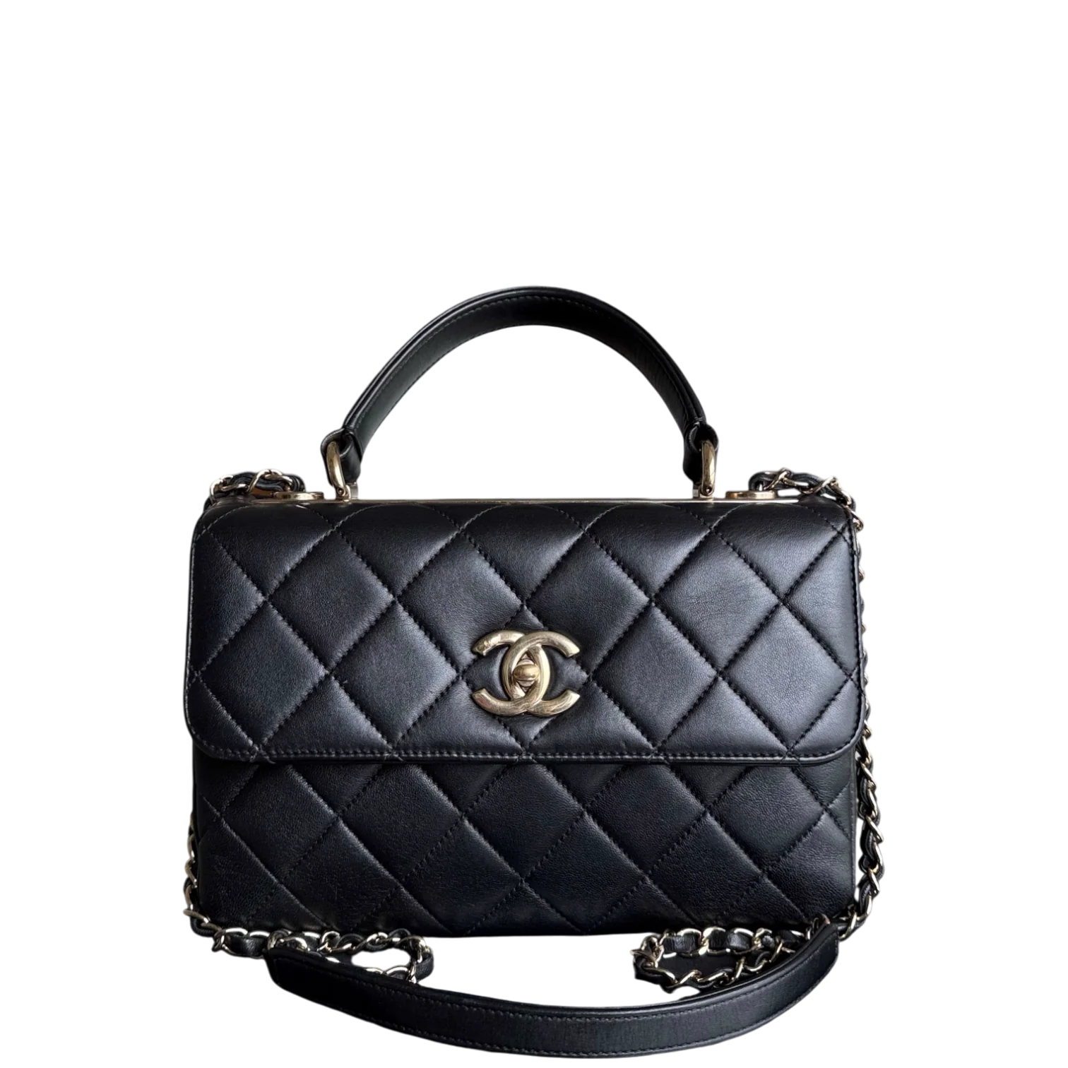 Chanel Trendy CC Small - Quilted Lambskin Black Gold Hardware