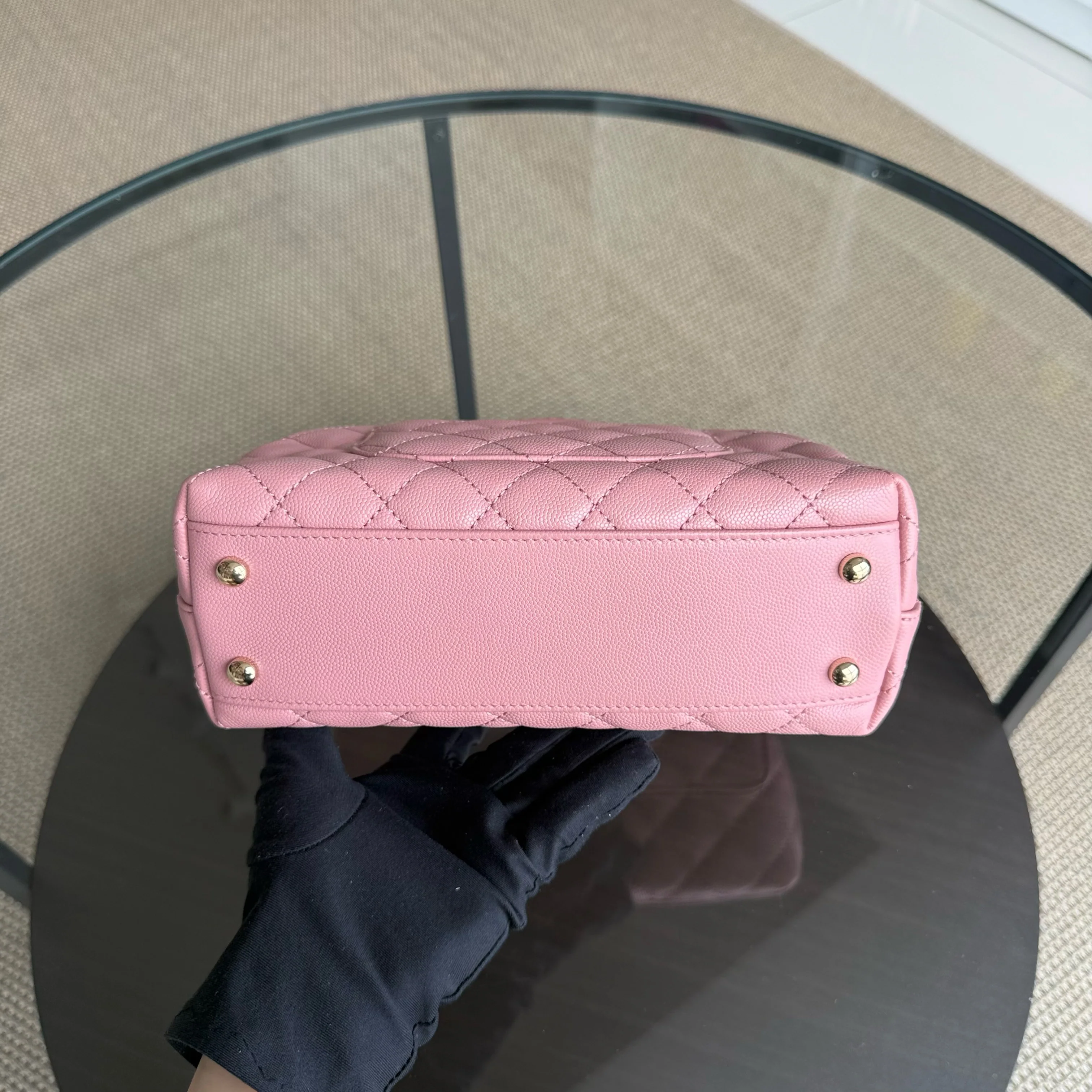 Chanel Coco Handle Small Microchip - Caviar Quilted Light Pink Gold Hardware