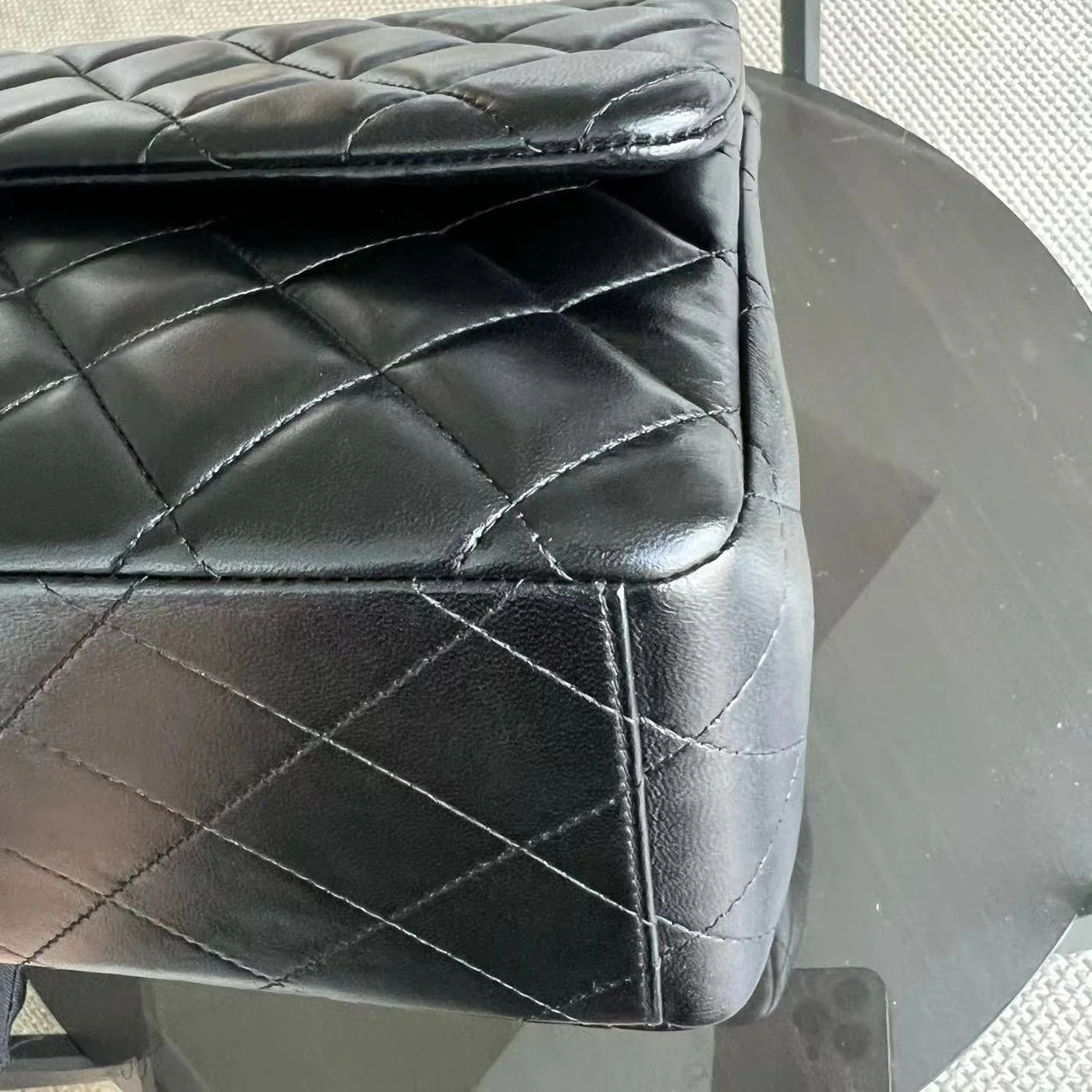 Maxi Classic Flap Double Flap Quilted Lambskin Black Golden Hardware Series 14