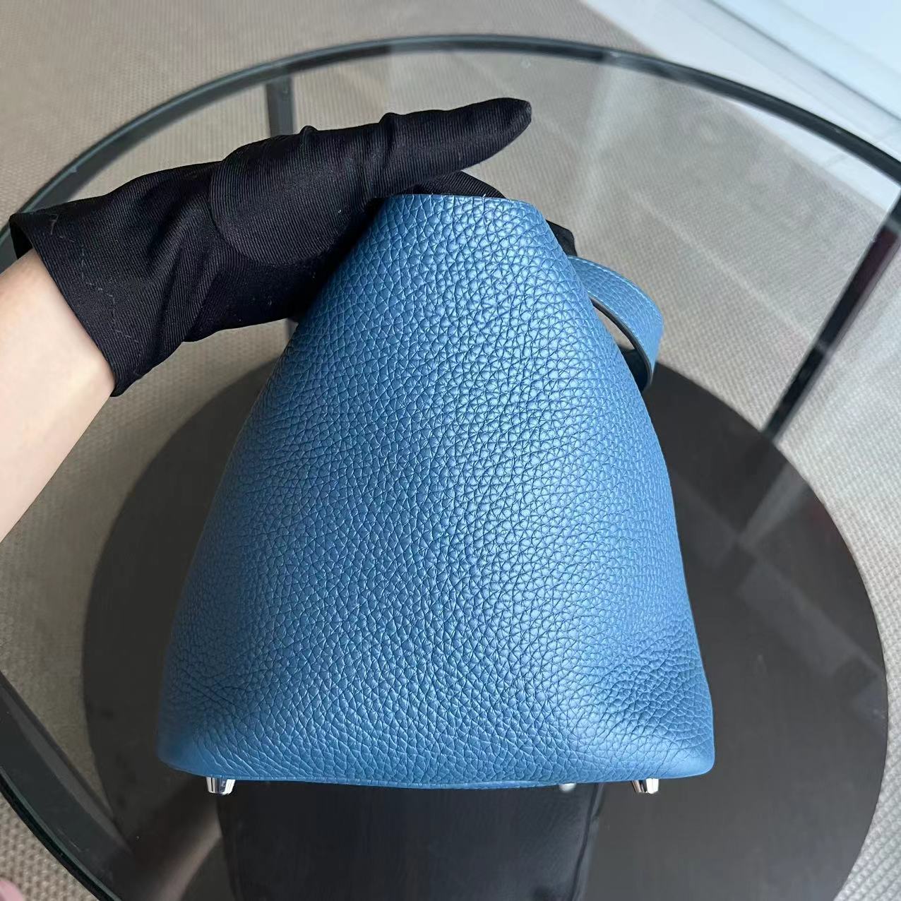 Hermes Picotin 18 - Square O Stamp Blue Silver Hardware