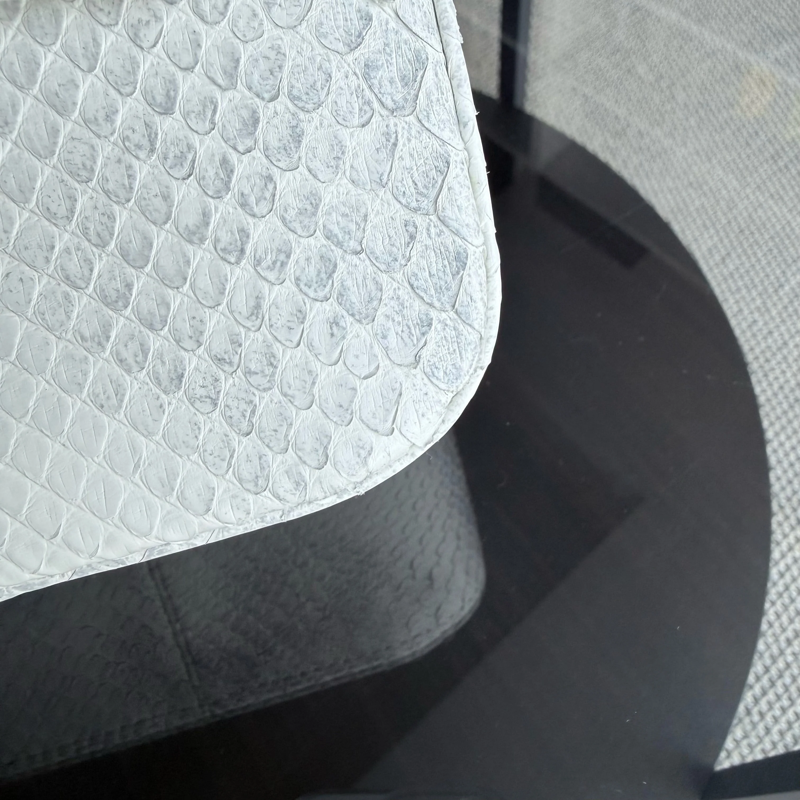 Chanel Classic Flap Medium - Python 25CM Quilted White Silver Hardware Series 23