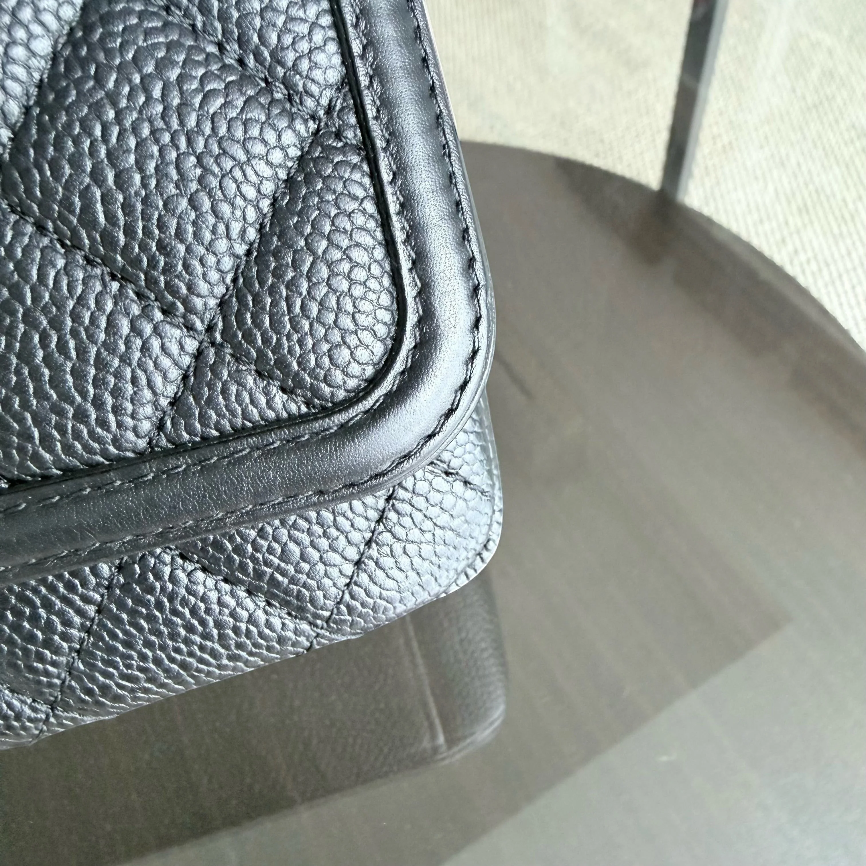 Chanel Filigree CC Medium - 25CM Caviar Quilted Grained Calfskin Black Gold Hardware Series 24