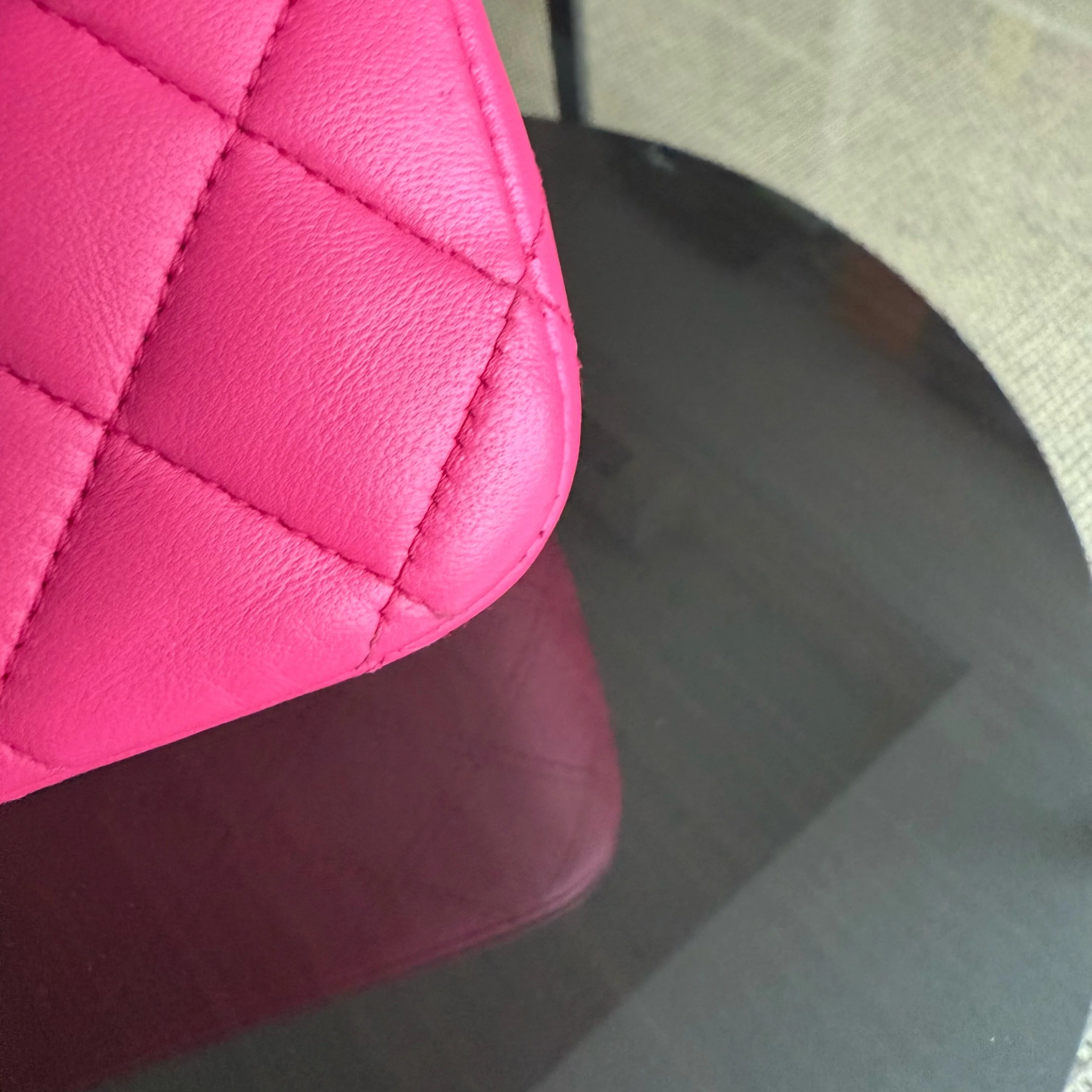 Chanel Classic Flap Medium - 25CM Quilted Lambskin Hot Pink Gold Hardware Series 22