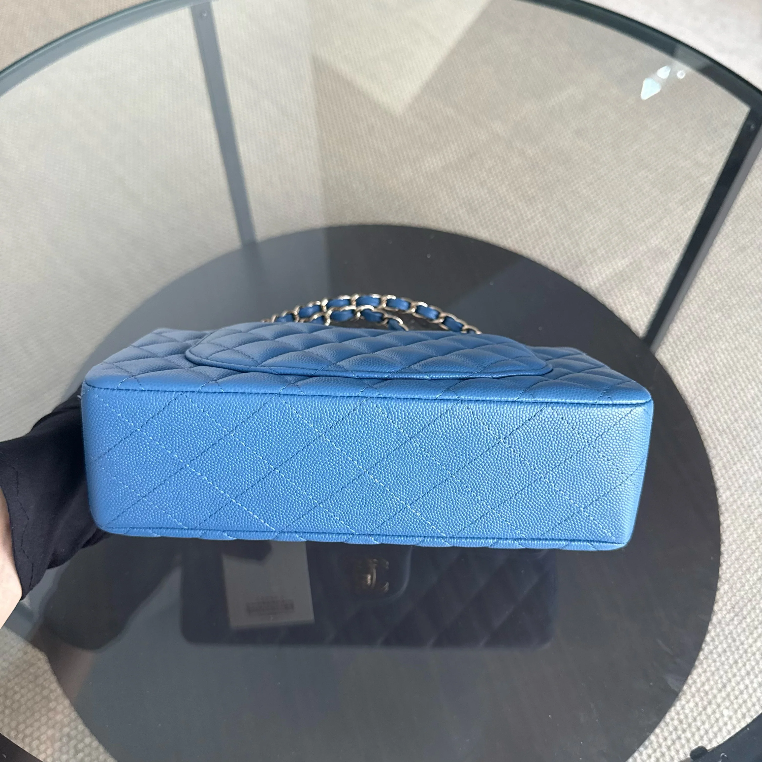 Chanel Classic Flap Small - Caviar 23CM Quilted Ocean Blue Gold Hardware Series 30