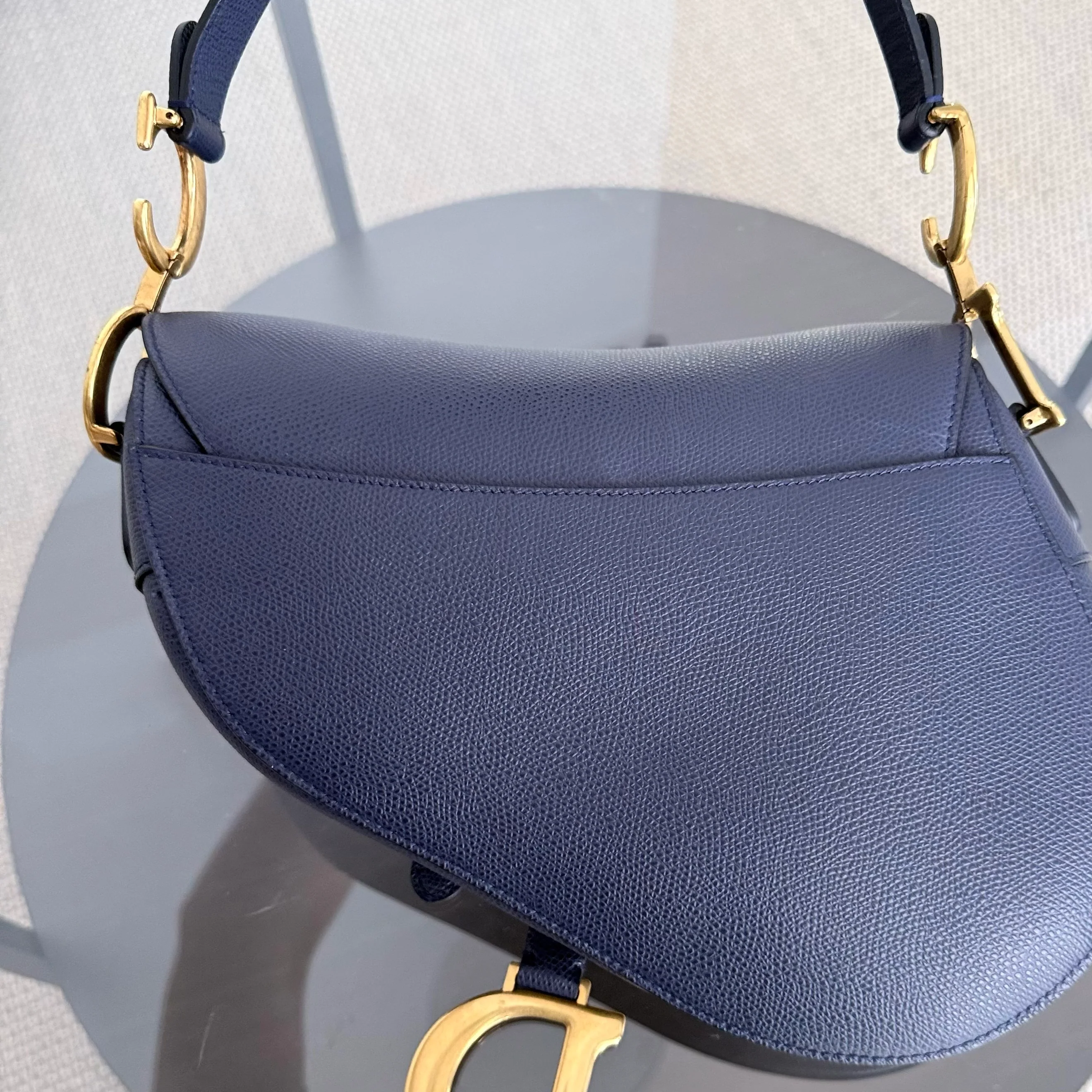 Dior Saddle Medium - Caviar Dark Blue Gold Hardware