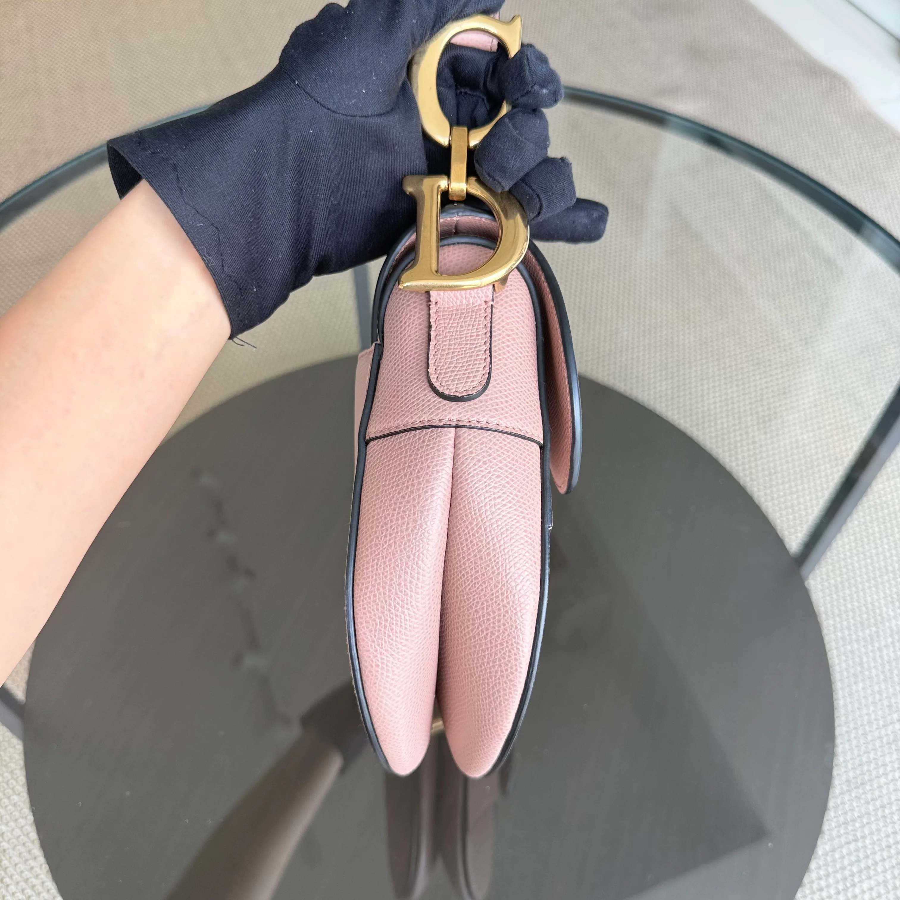 Dior Saddle Medium - Grained Calfskin Blush Gold Hardware