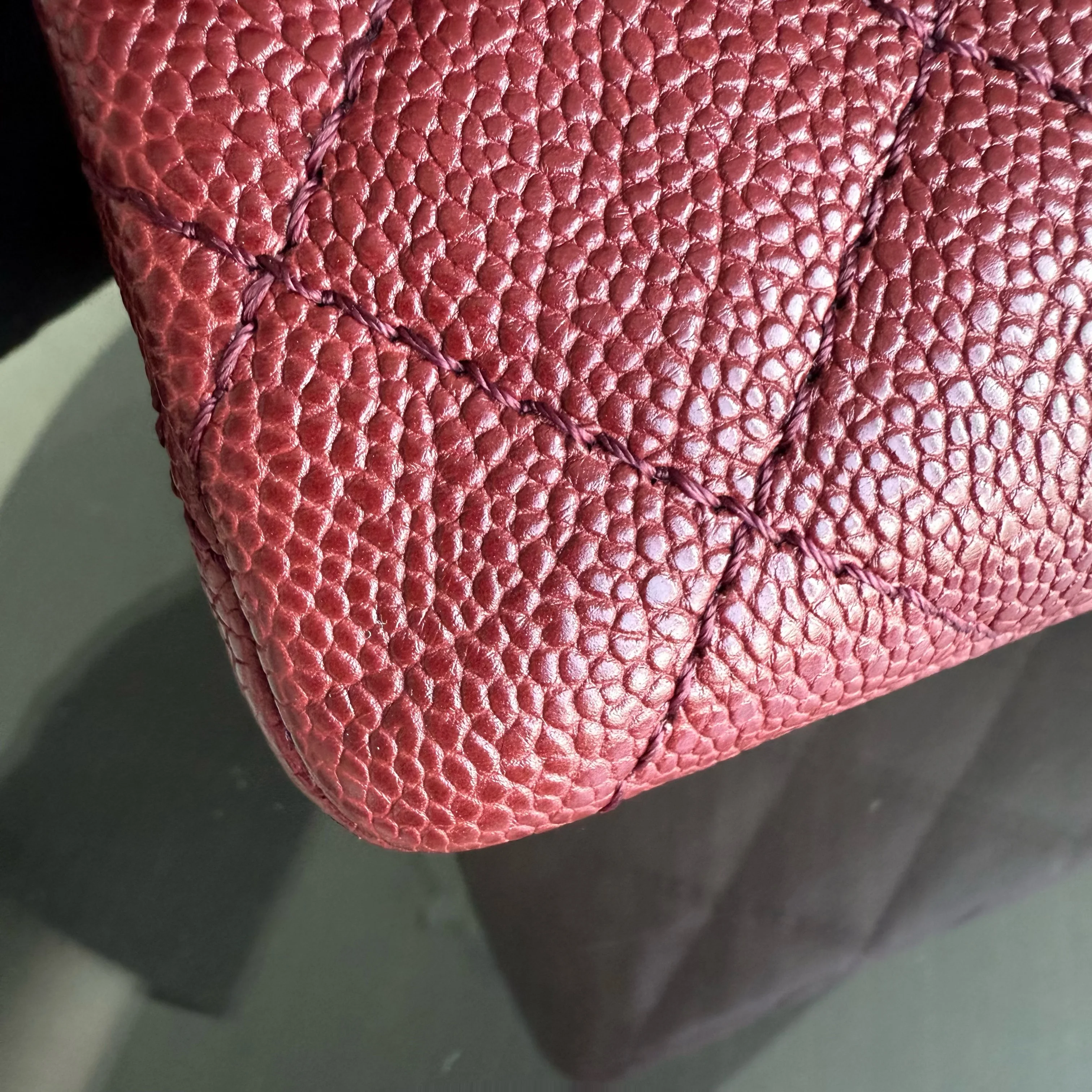 Chanel 2.55 Reissue 226 Medium - Caviar 28CM Quilted Dark Red Burgundy Ruthenium Silver Hardware Series 14