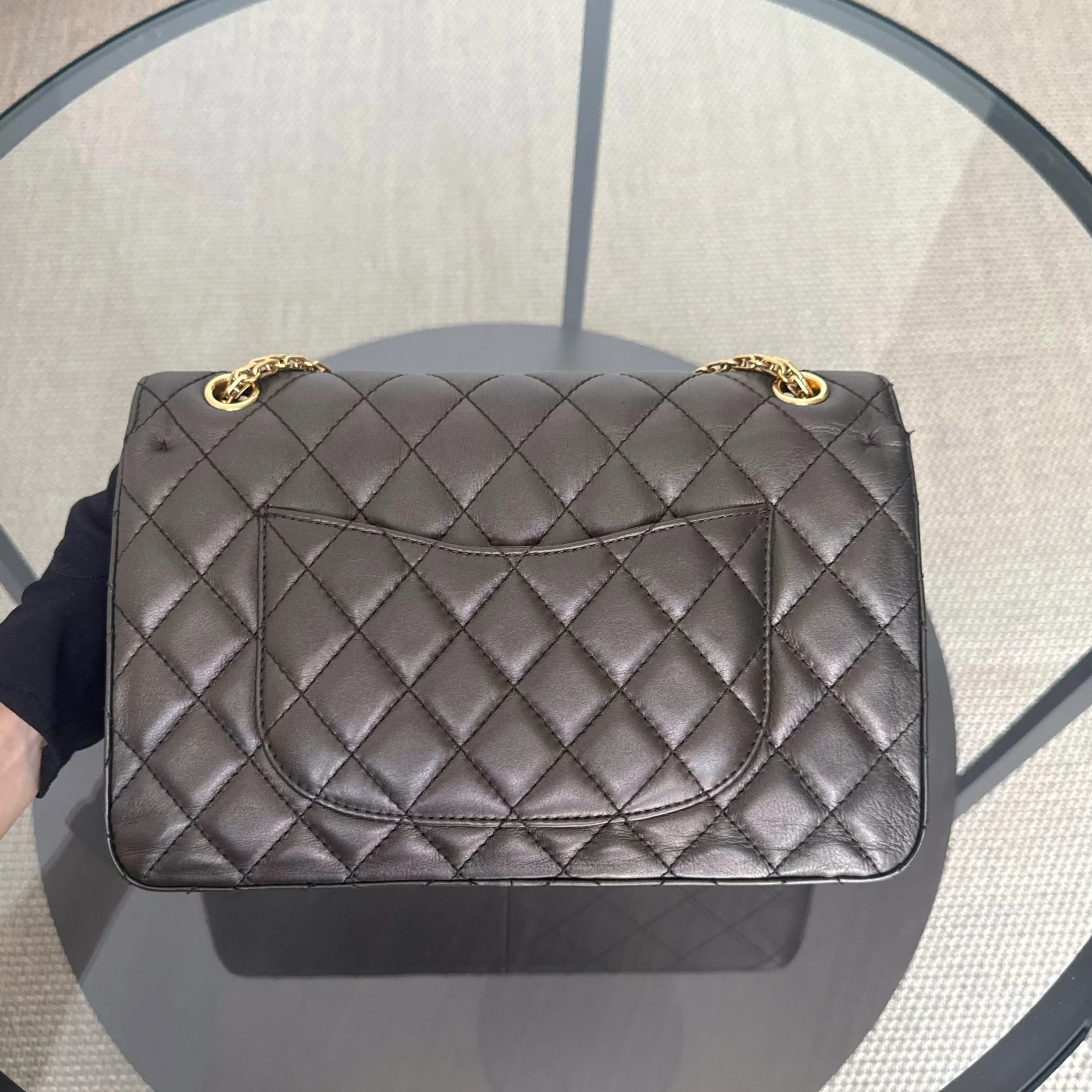 Chanel 2.55 Reissue 226 - Quilted Aged Calfskin Dark Grey Bronze Gold Hardware