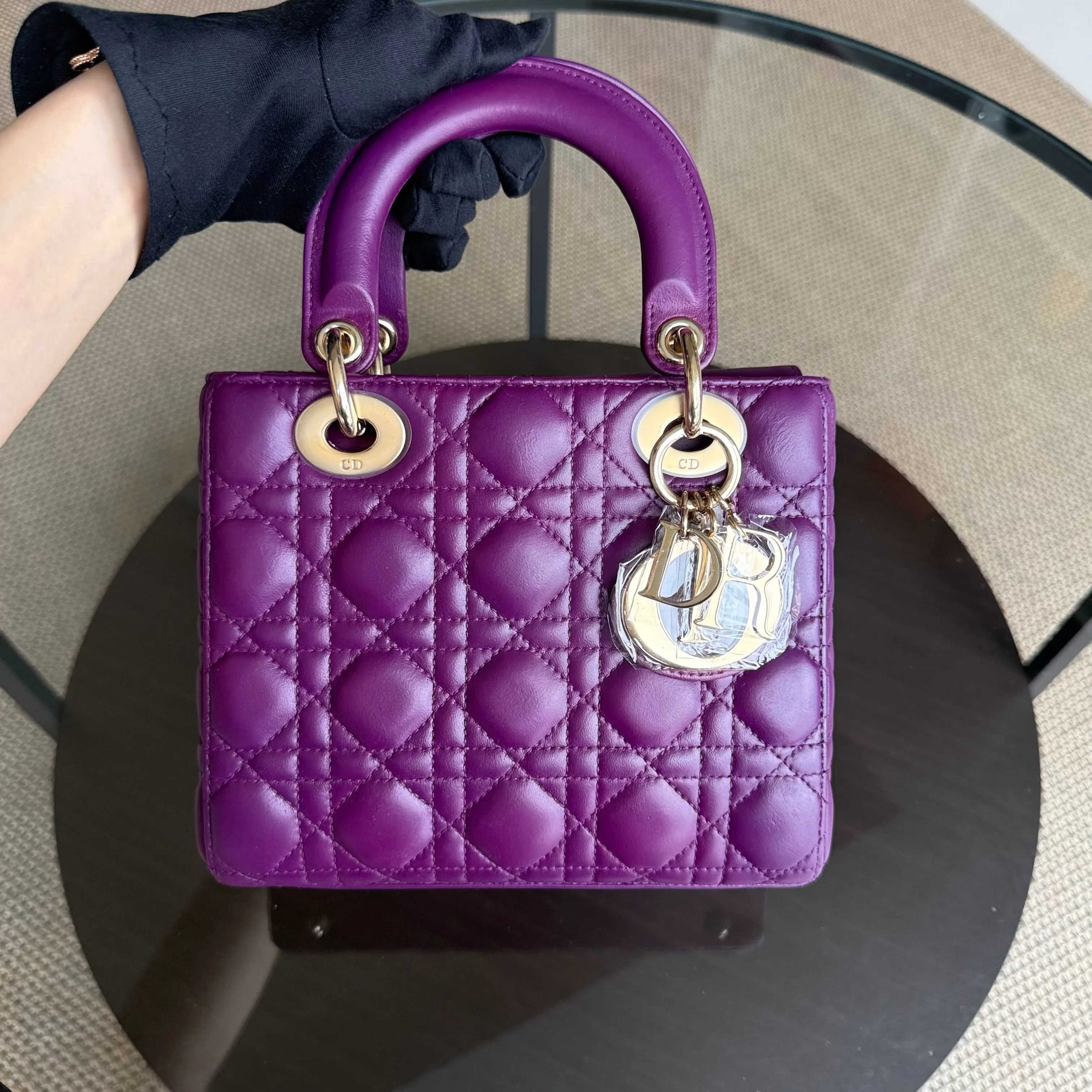 Dior Lady Small ABC - Cannage Lambskin Purple Gold Hardware MyABC