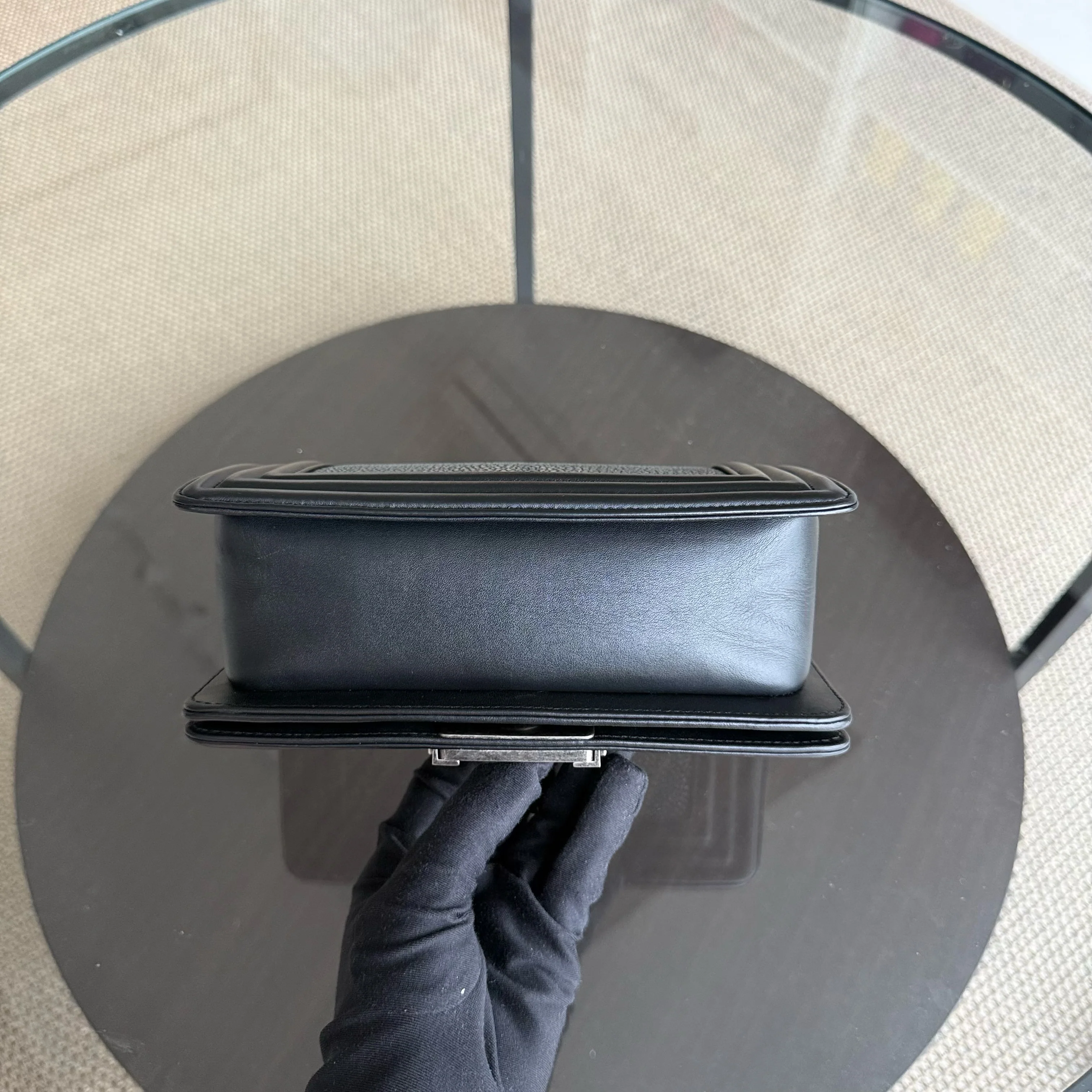 Chanel Boy Small - Small Galuchat Stingray Black Ruthenium Silver Hardware Series 18