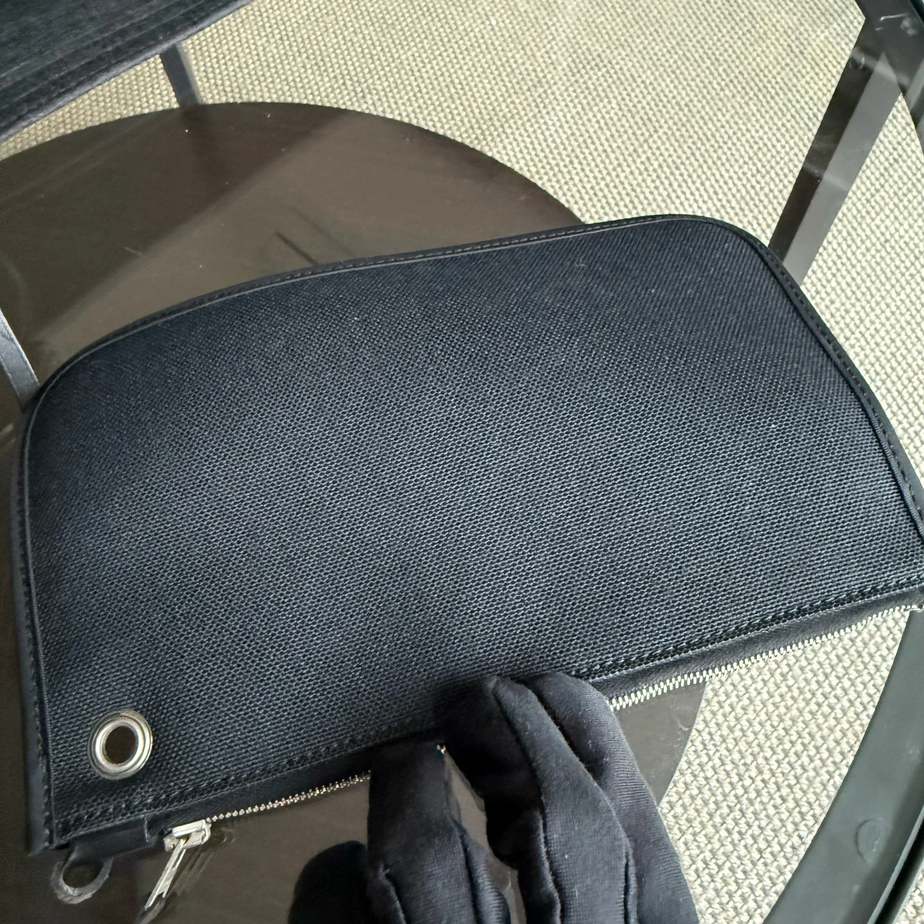 Hermes Herbag Zip 31 Plain Cloth Black PHW