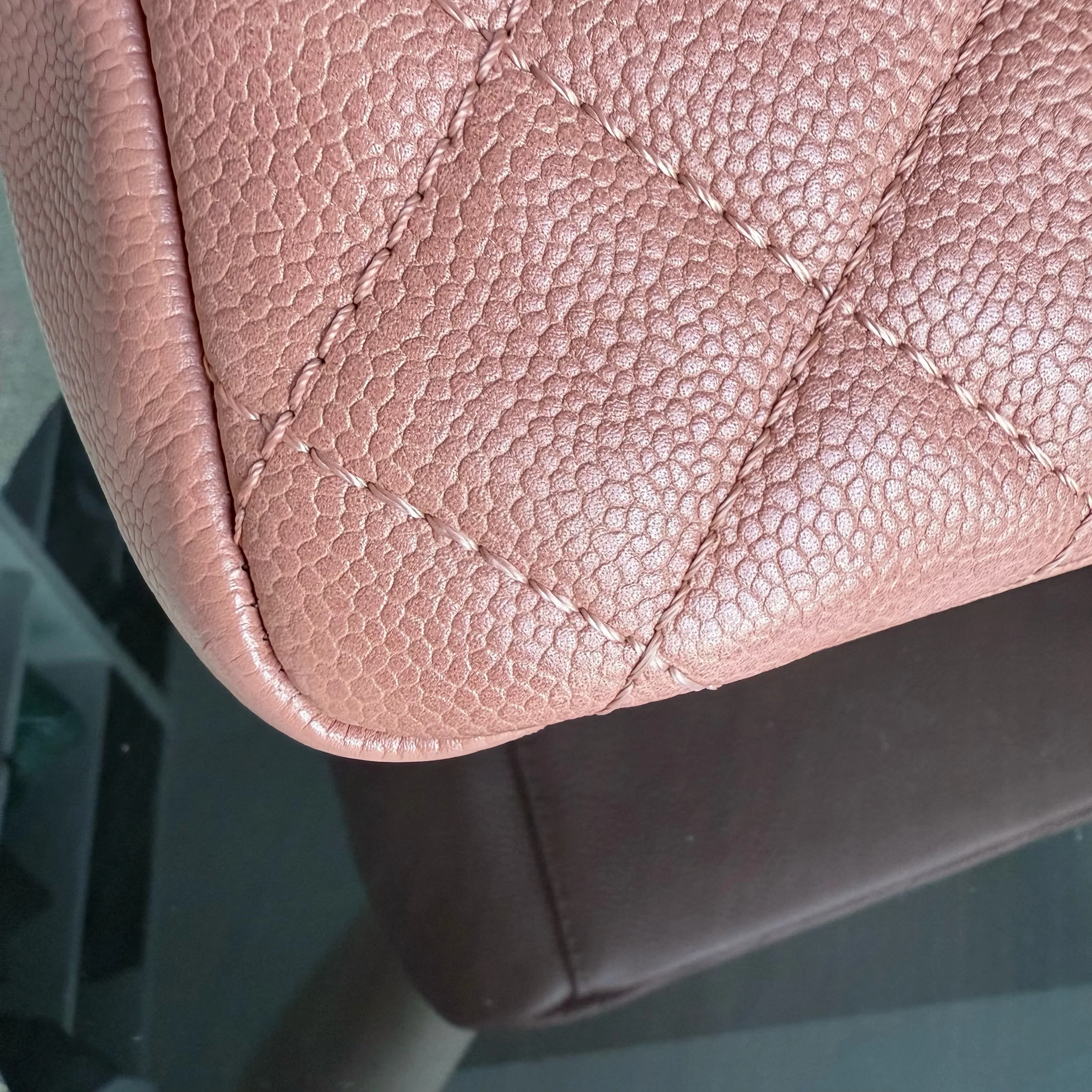 Chanel GST Grand Shopping Tote - Caviar Quilted Grained Calfskin Cinnamon Silver Hardware Series 11