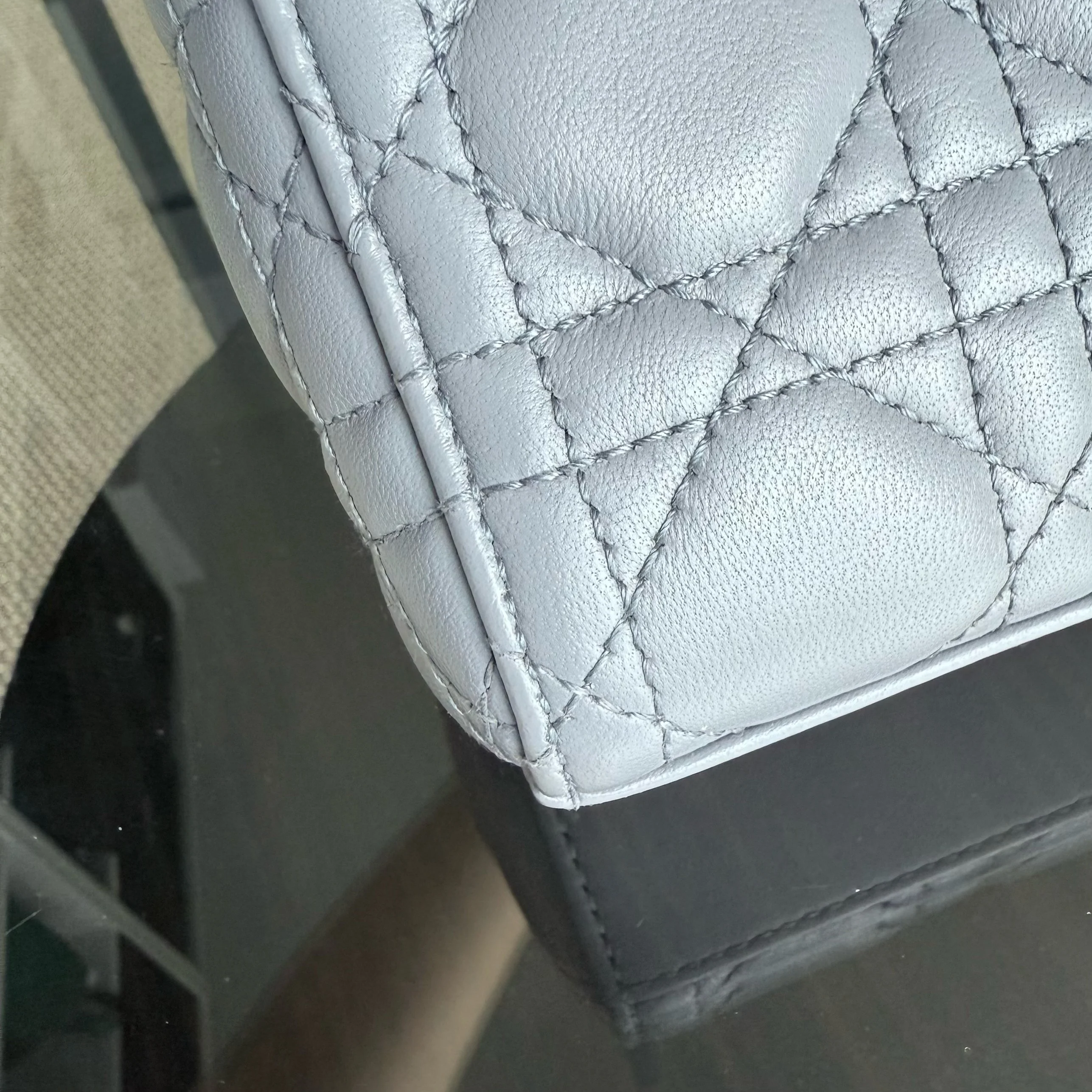 Dior Lady D-Joy Small - Cannage Lambskin Gray Gold Hardware