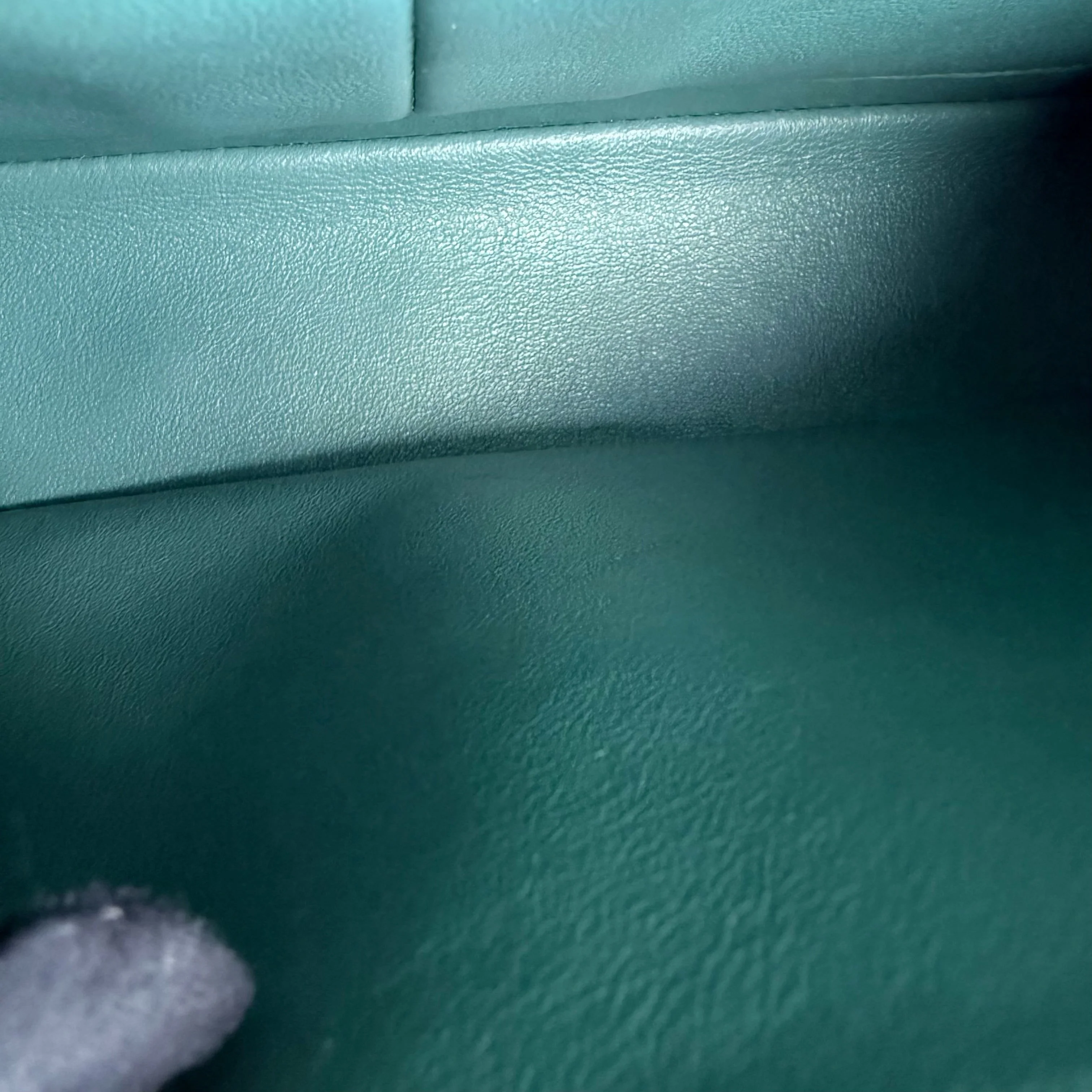 Chanel Classic Flap Medium - 25CM Quilted Lambskin Olive Green Blue Silver Hardware Series 26