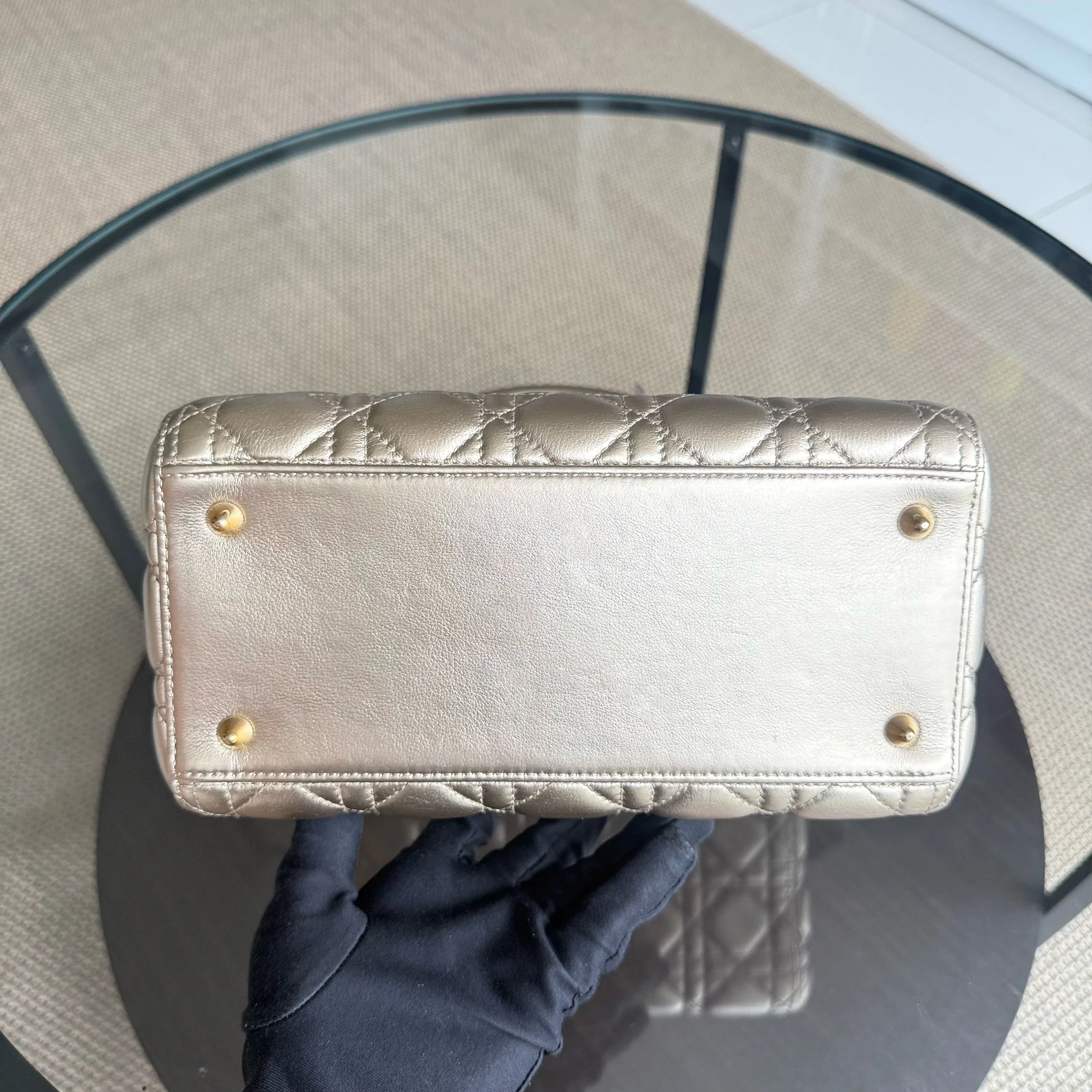 Dior Lady Medium Flap - Cannage Calfskin Gold Hardware NO STRAP