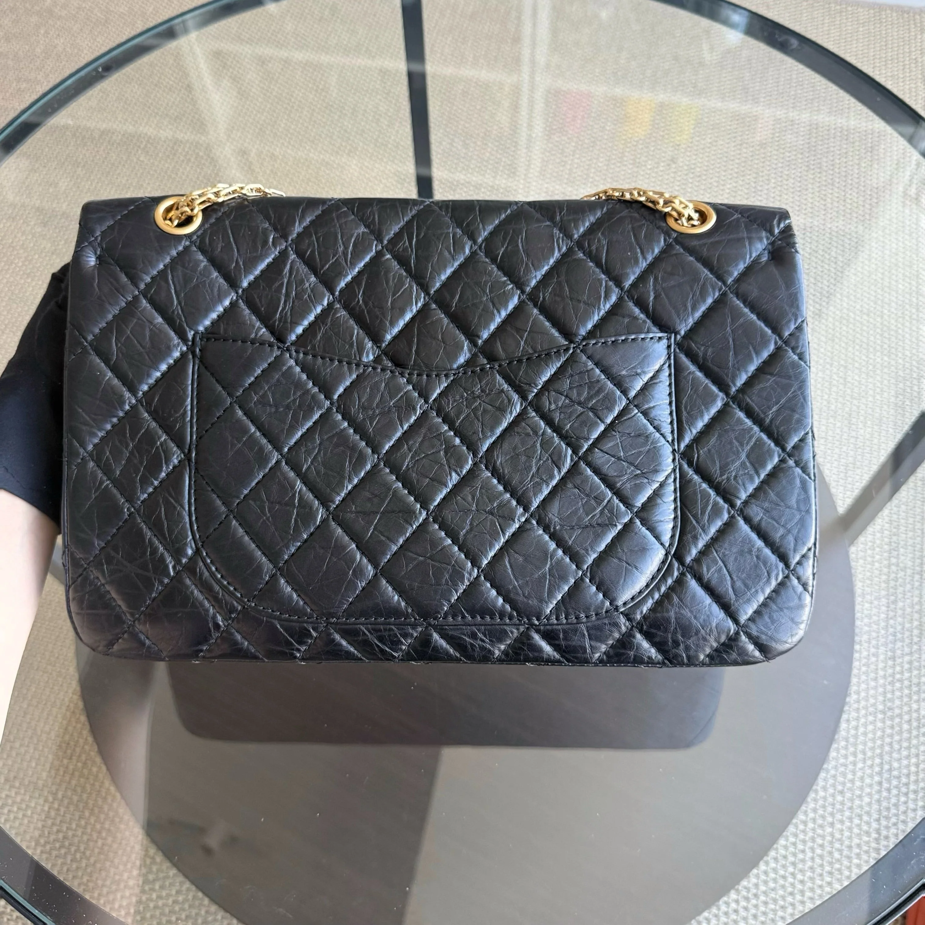Chanel 2.55 Reissue 227 - Quilted Aged Calfskin Black Gold Hardware