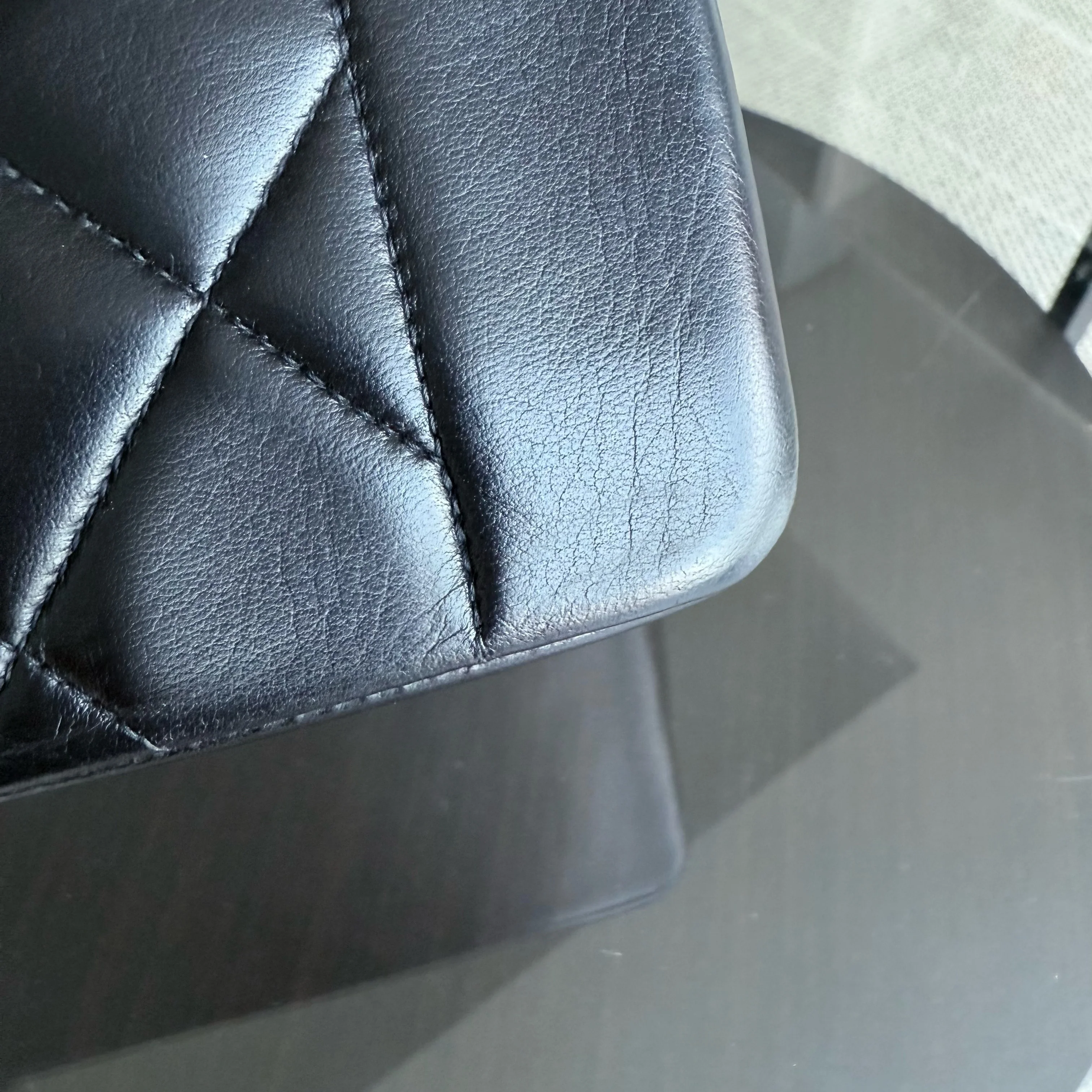 Chanel Diana Vintage - 25CM Quilted Lambskin Black Gold Hardware Series 2