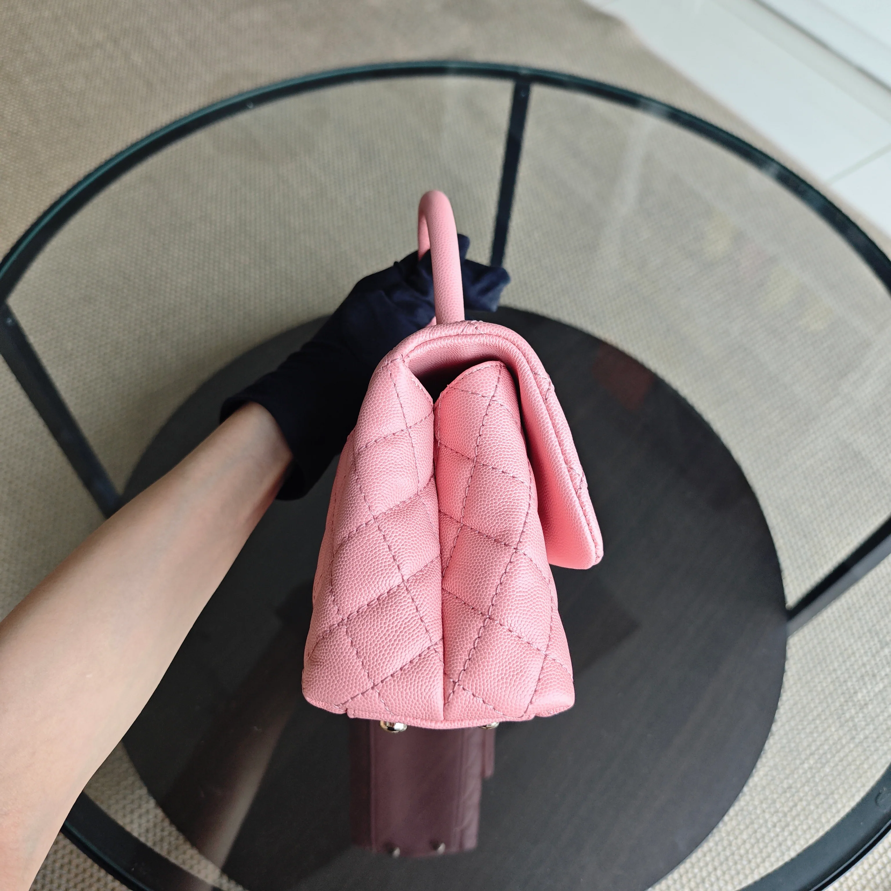 Chanel Coco Handle Small - Caviar Quilted Pink Gold Hardware Series 27