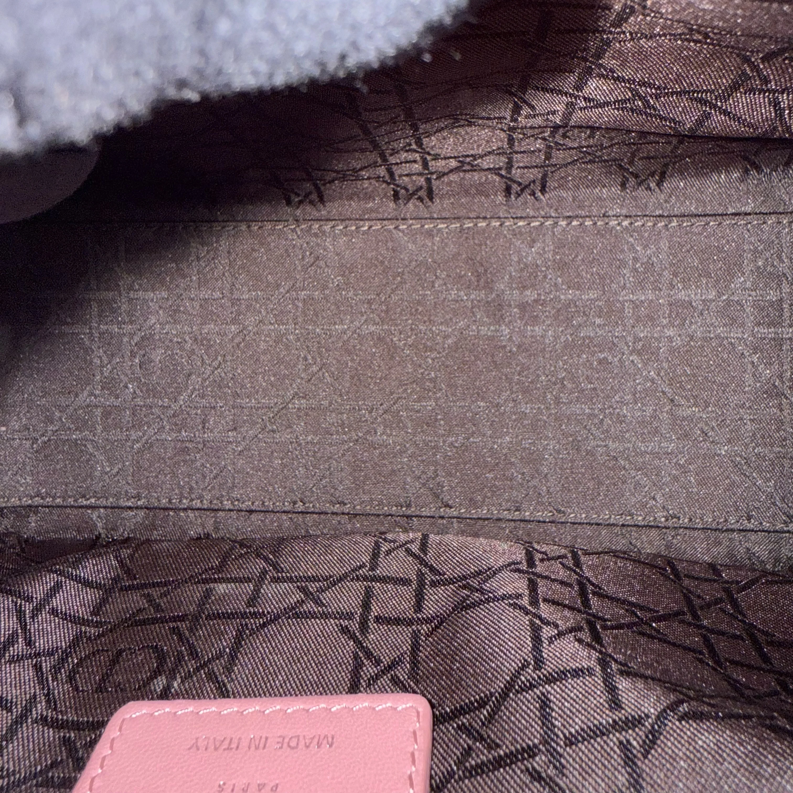 Dior Lady Medium Cannage Lambskin Pink Silver Hardware