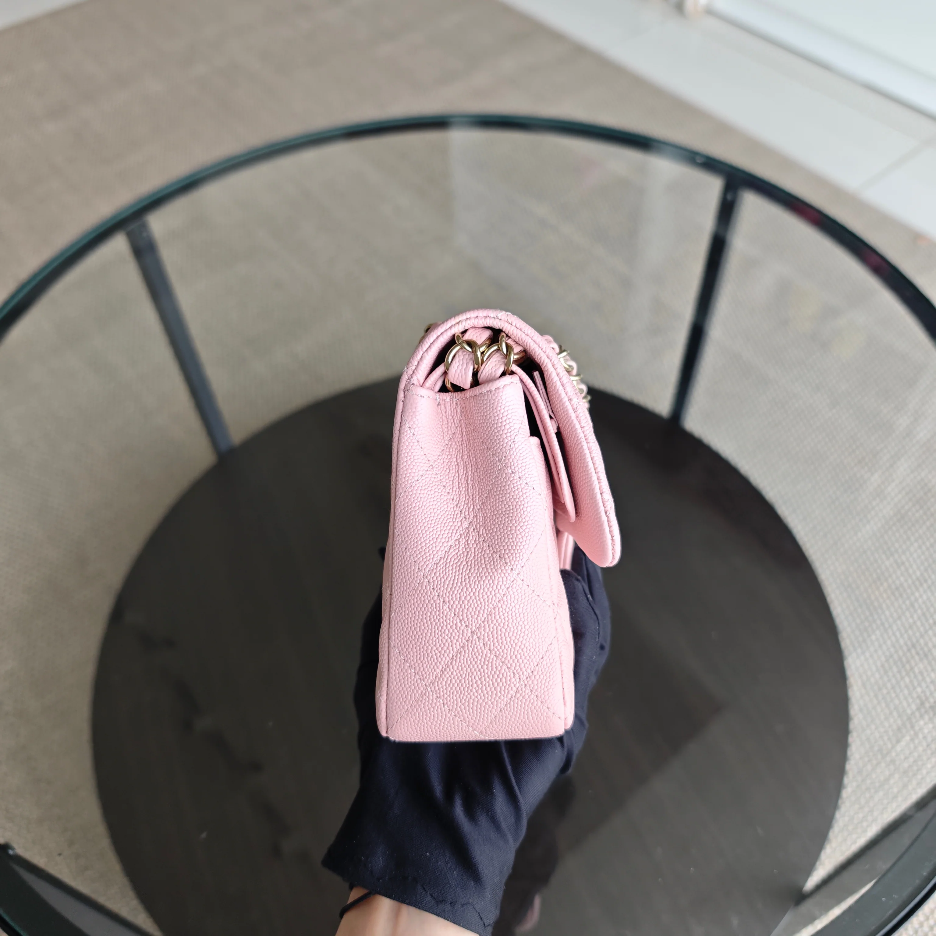 Chanel Classic Flap Small - Caviar 23CM Quilted Light Pink Gold Hardware Microchip